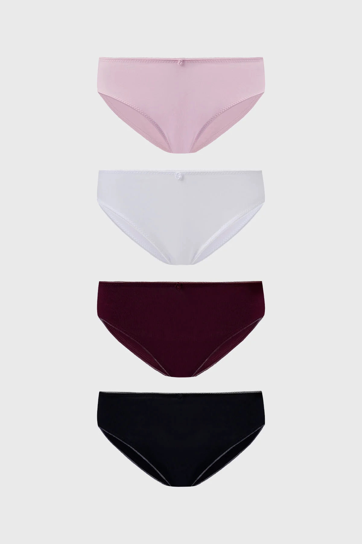 Calzón Mujer Pack4 Bikini Liso Palo Rosa
