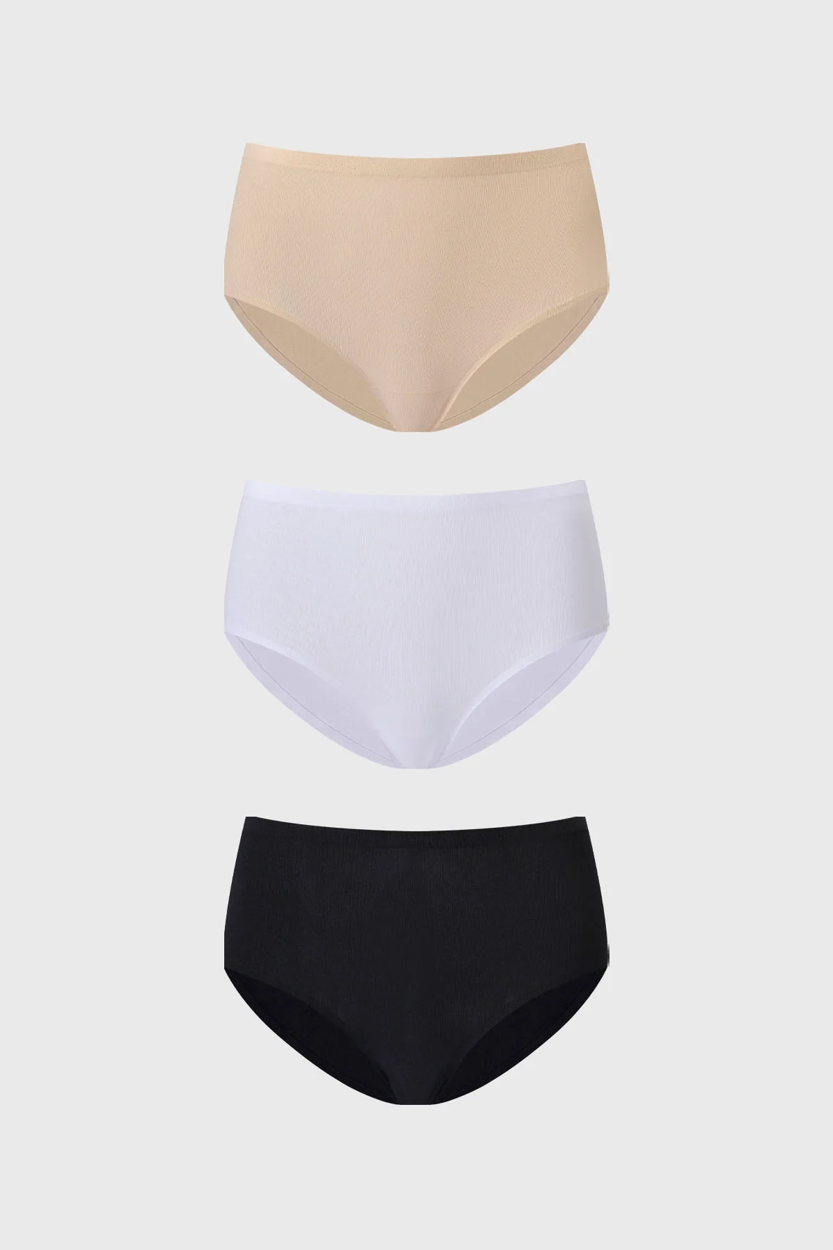 Calzón Mujer Tripack Algodón Liso Beige