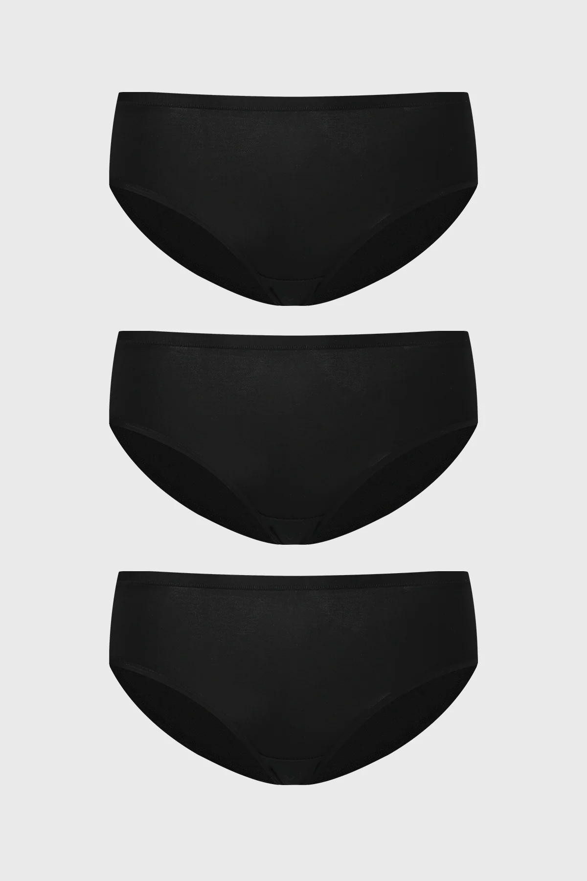 Calzón Mujer Tripack Algodón Liso Negro