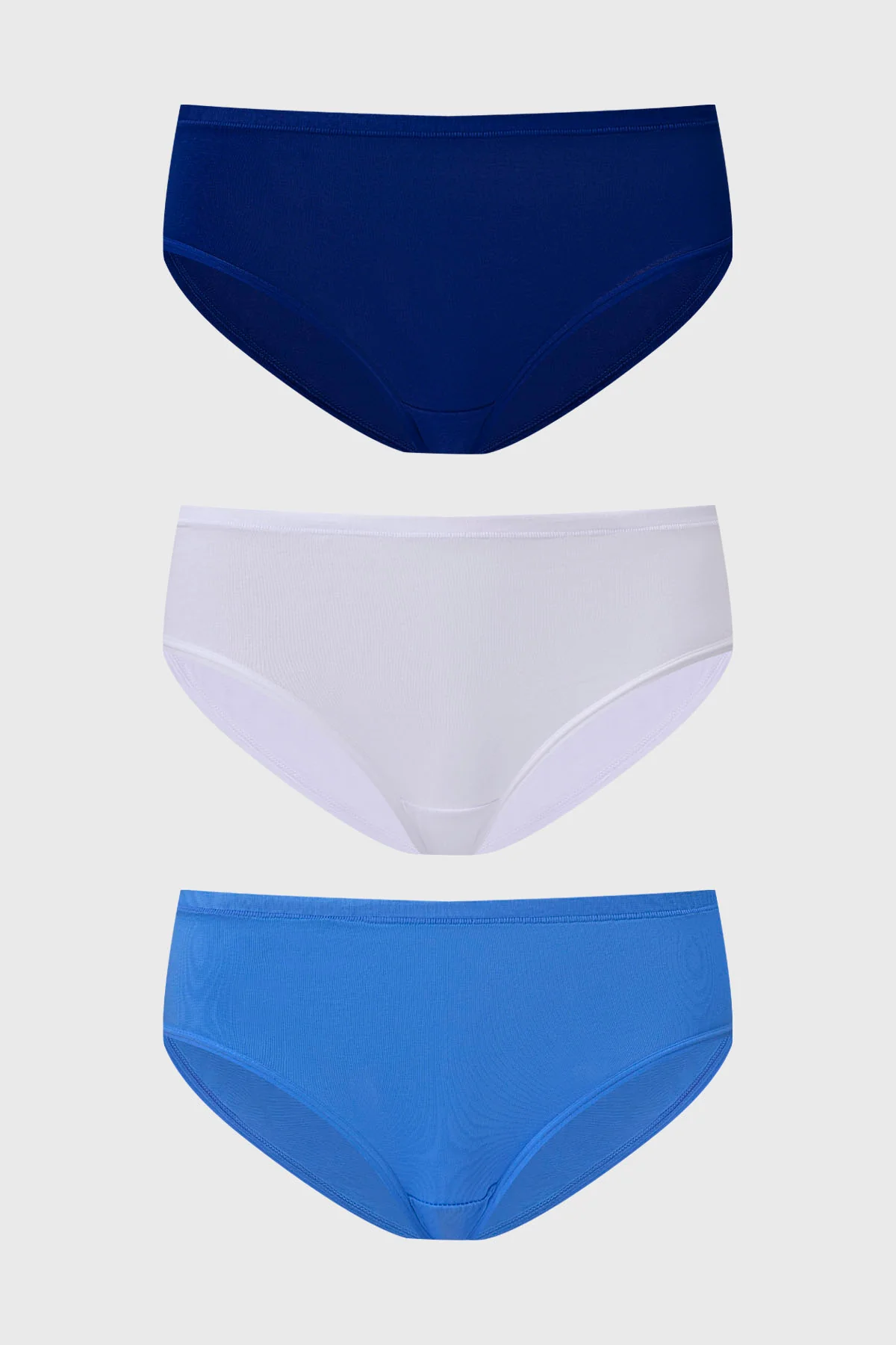 Calzón Mujer Tripack Algodón Liso Azul Marino