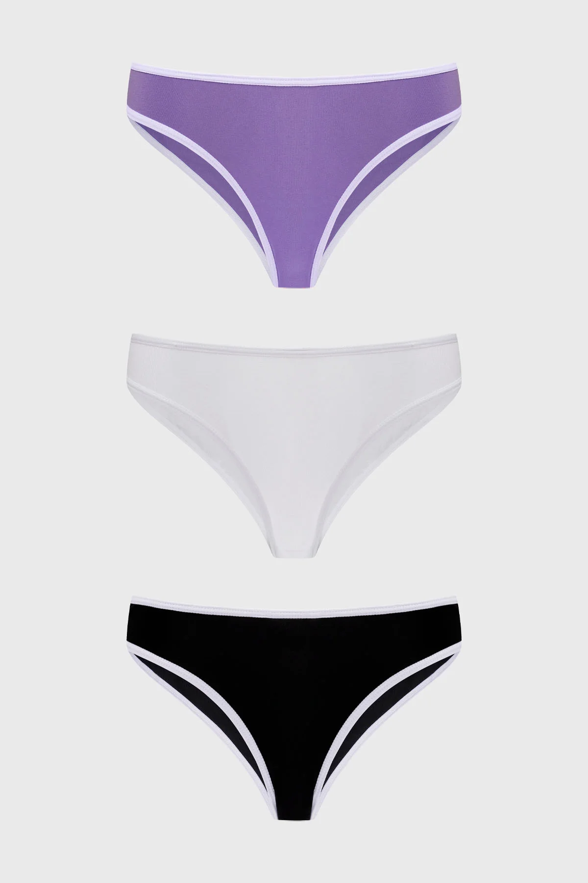 Calzón Mujer Tripack Bikini Liso Blanco
