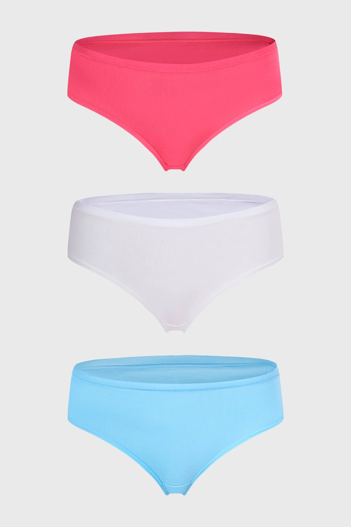 Calzón Mujer Tripack Bikini Liso Celeste