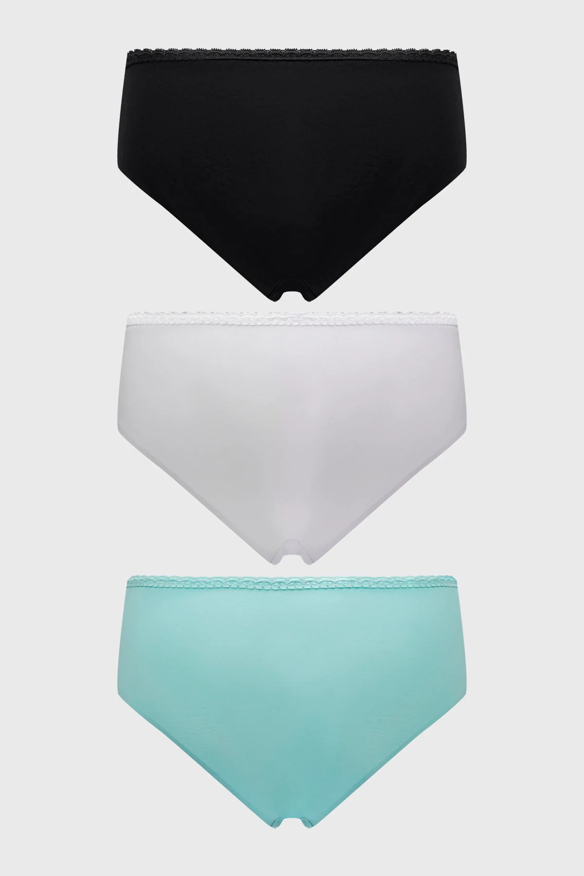 Calzón Mujer Tripack Pantaleta Detalle Encaje Aqua - Image 2