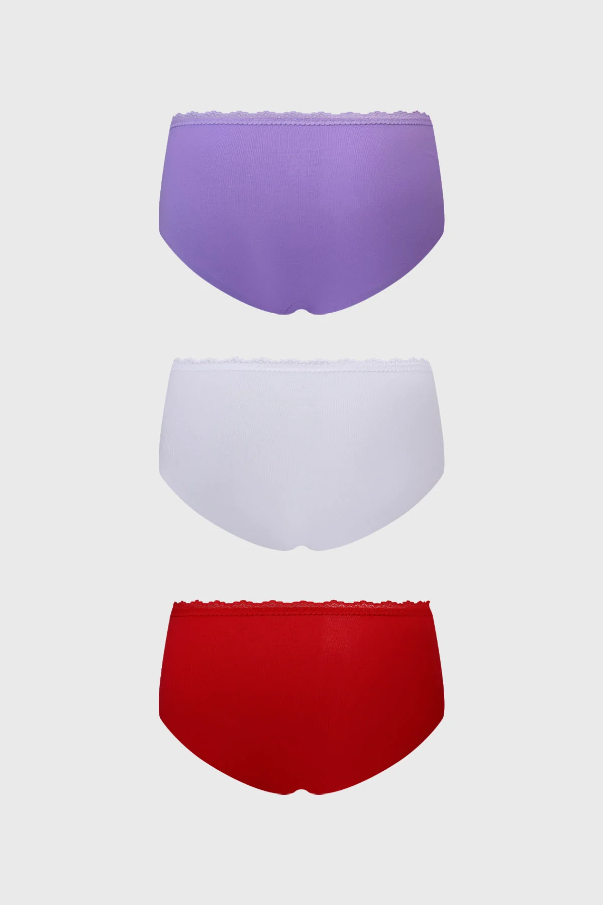 Calzón Mujer Tripack Pantaleta Detalle Encaje Lila - Image 2