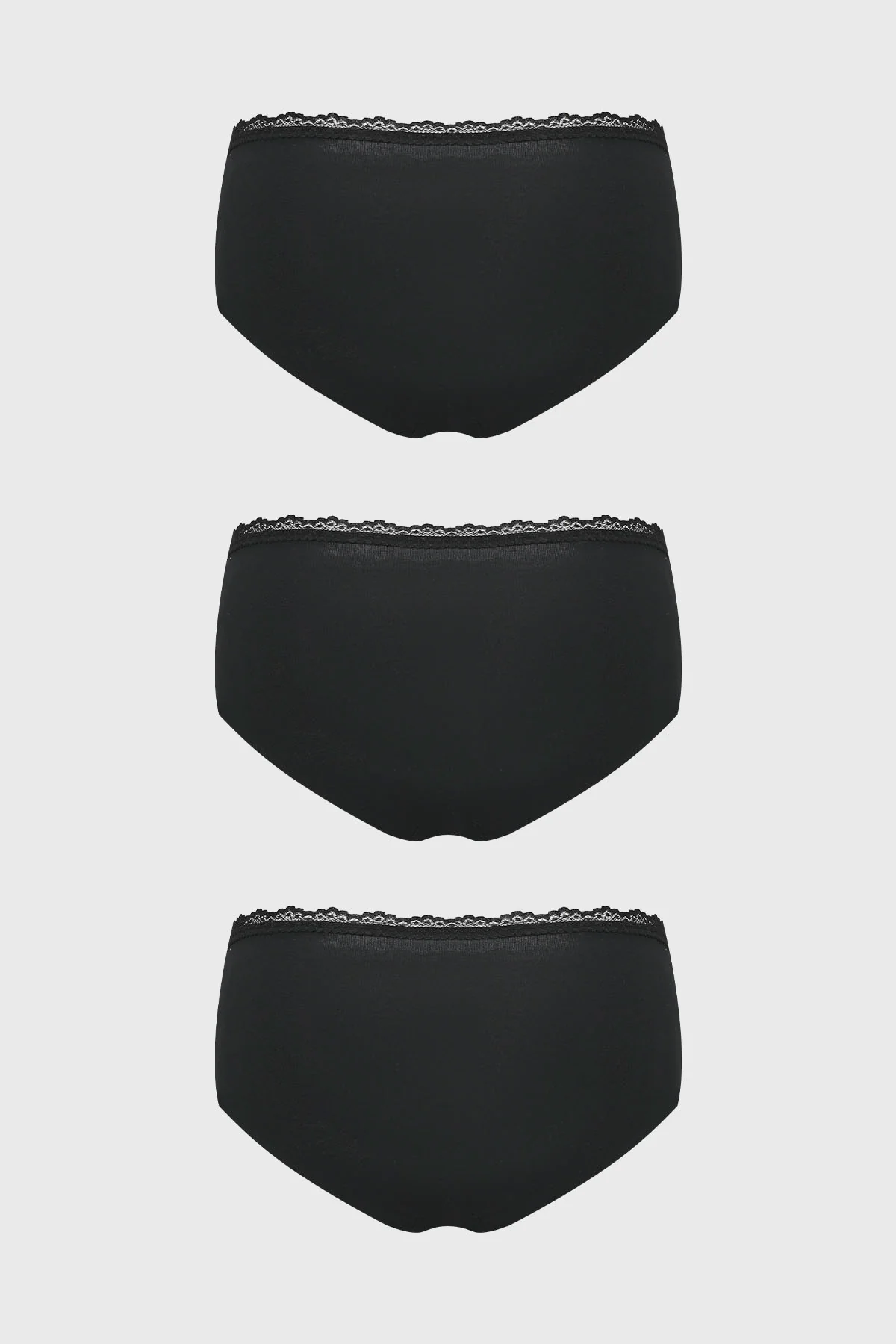 Calzón Mujer Tripack Pantaleta Detalle Encaje Negro - Image 2