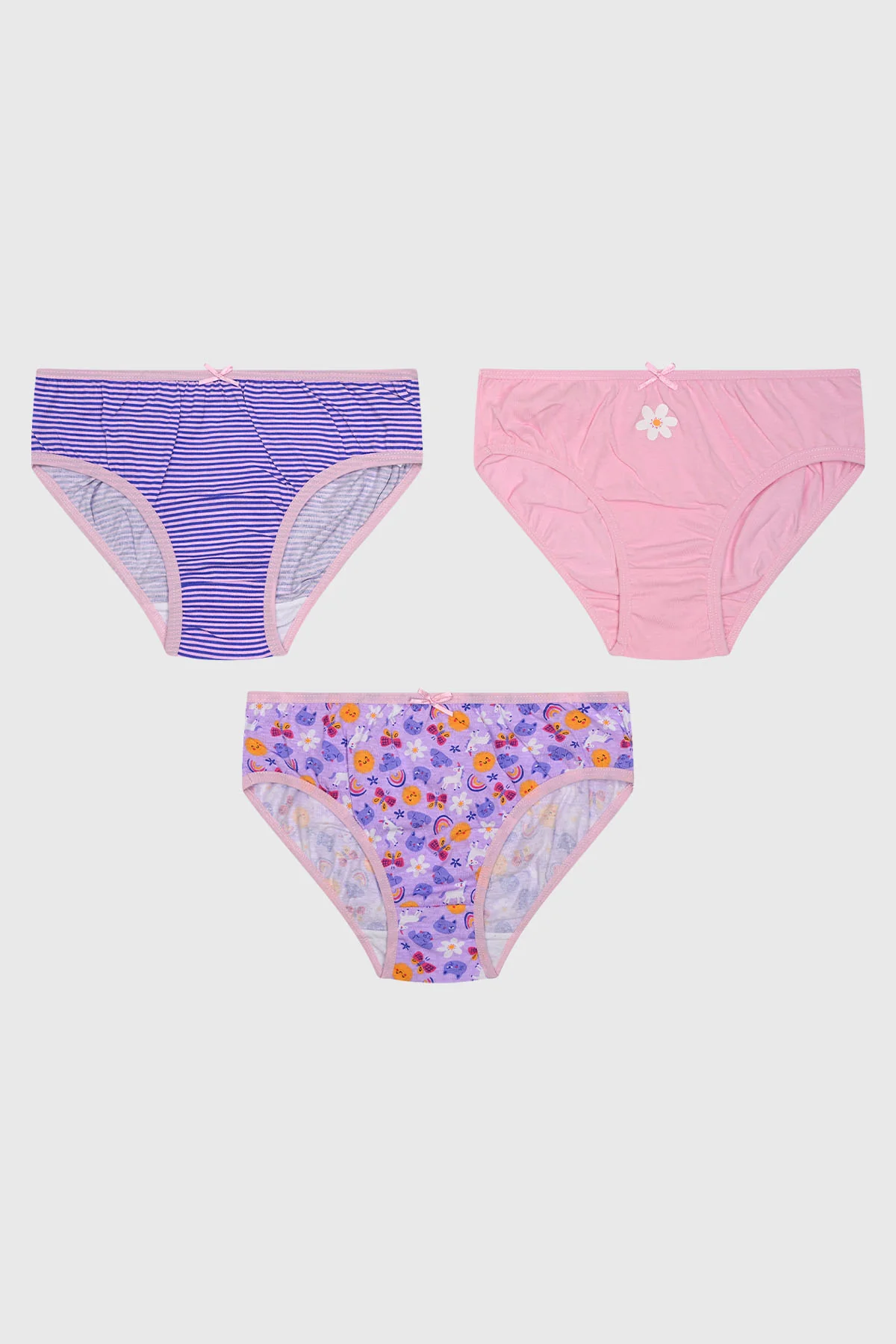 Calzón Niña Tripack Rapport Mini Print Lila