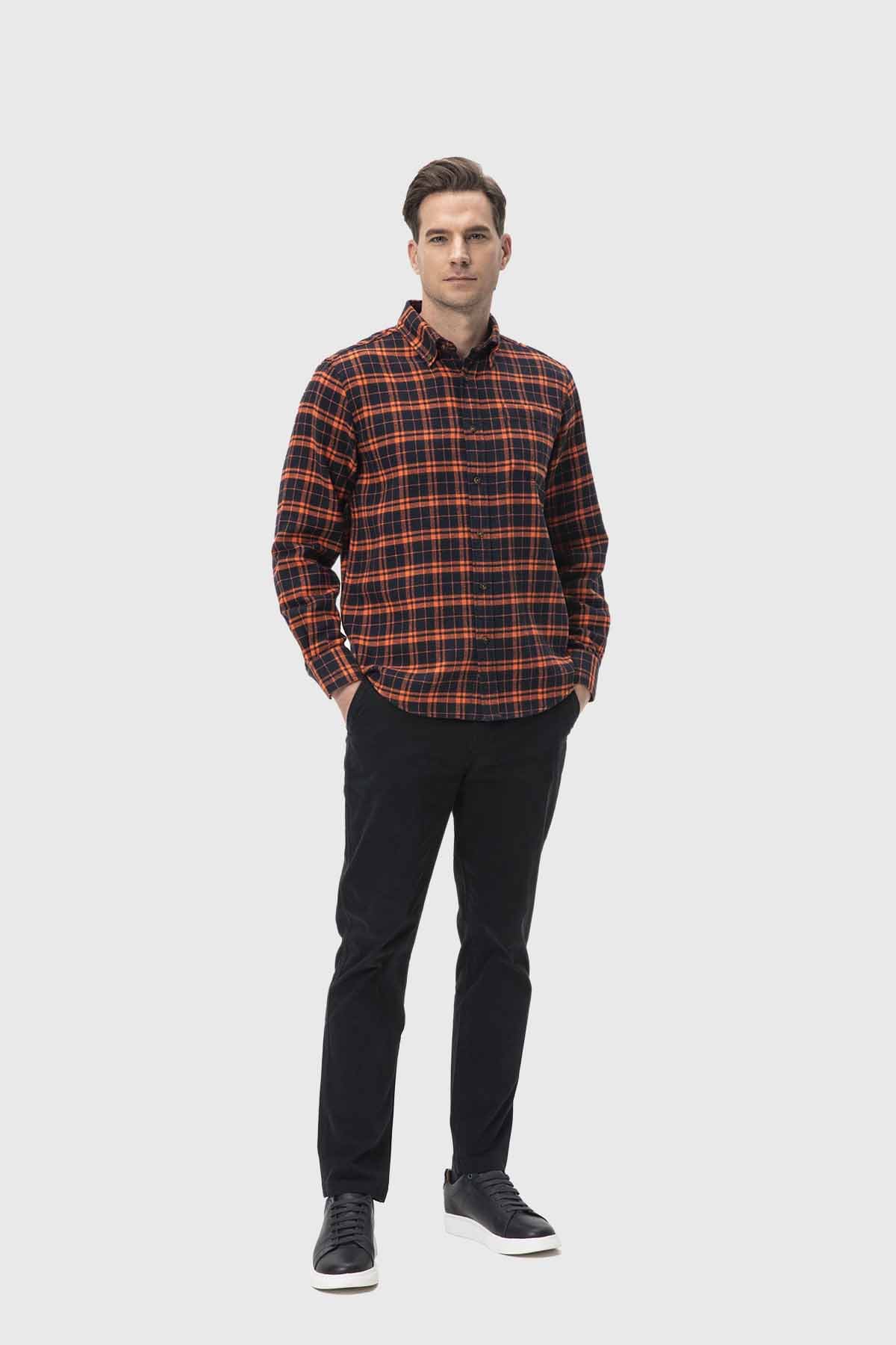 Camisa Hombre Básica Naranjo - Image 4
