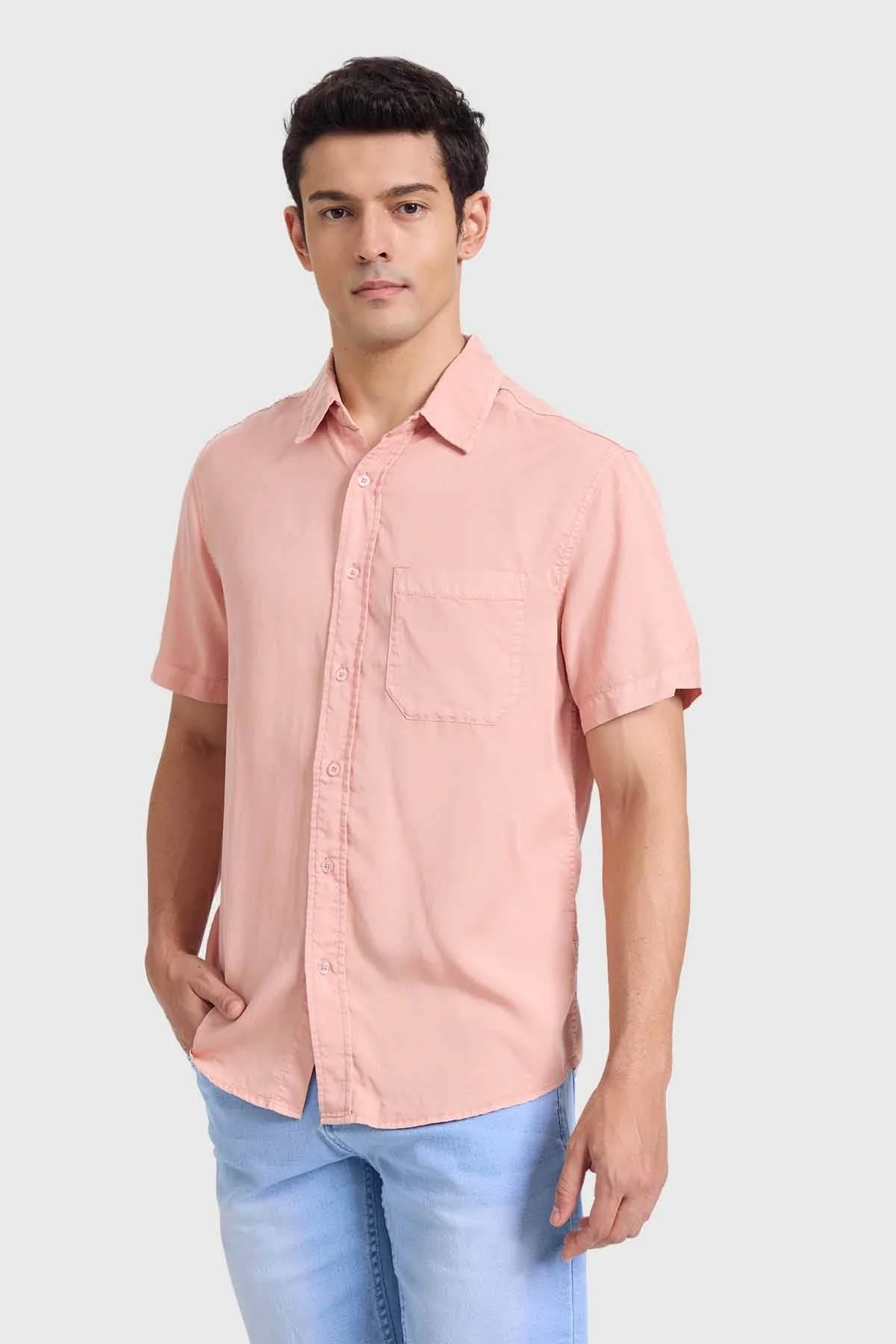Camisa Hombre Con Bolsillo Malva - Image 2