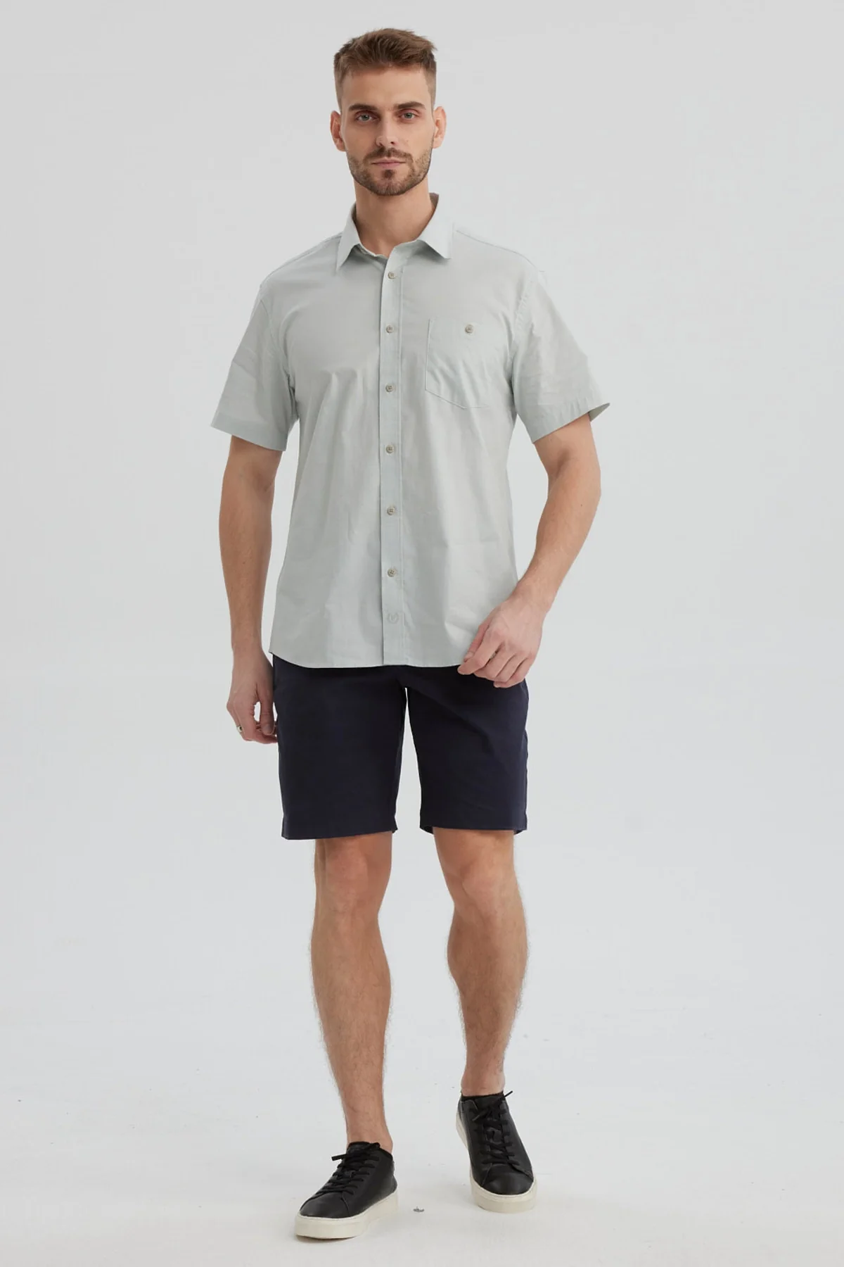 Camisa Hombre Con Bolsillo Verde Claro - Image 4