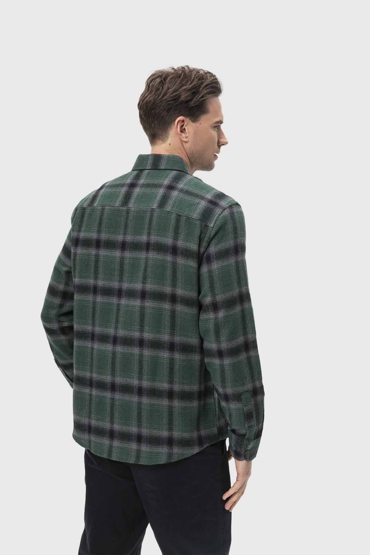 Camisa Hombre Cuadros Verde - Image 3