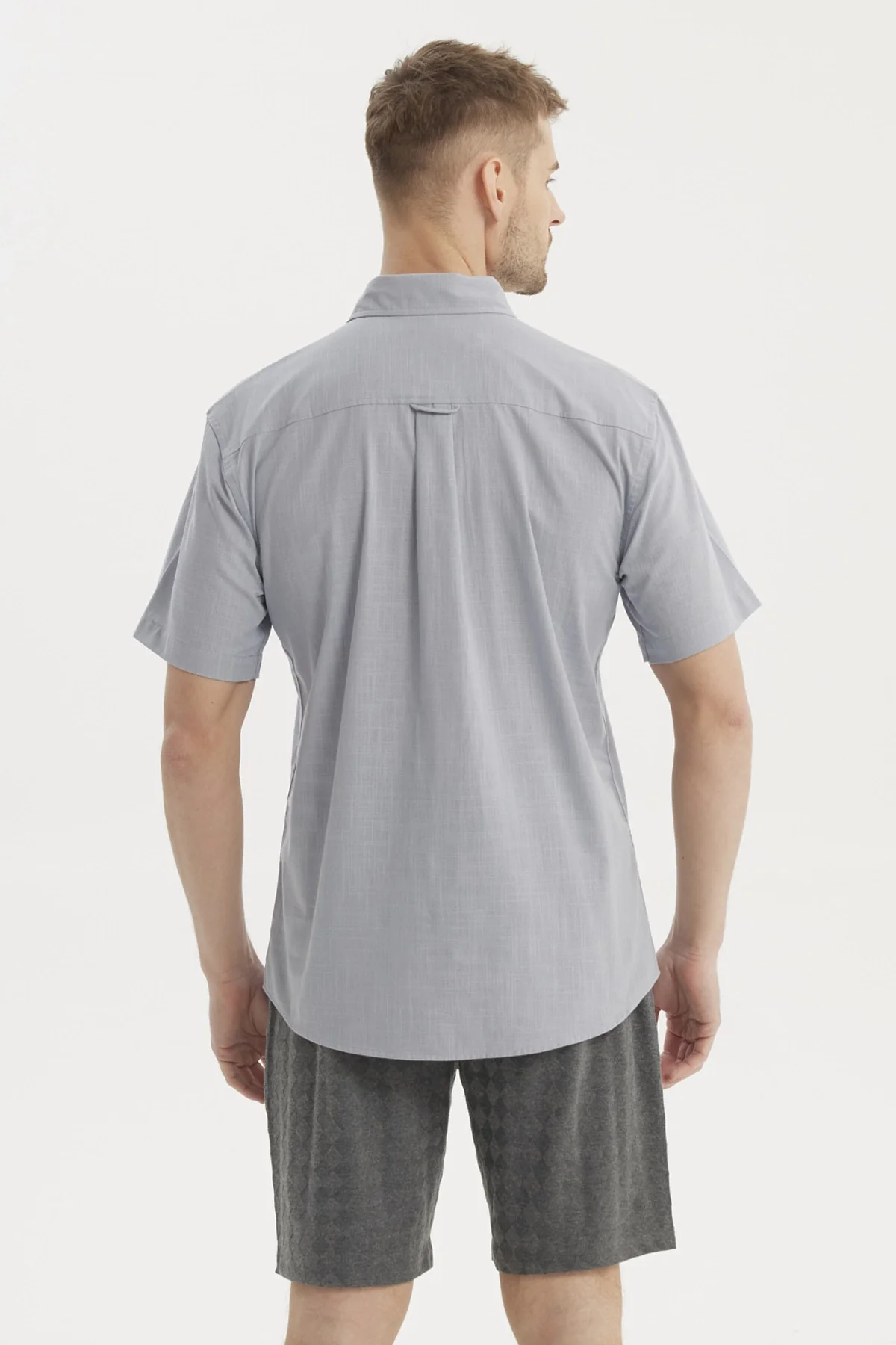 Camisa Hombre Cuello Camisero Azul - Image 3