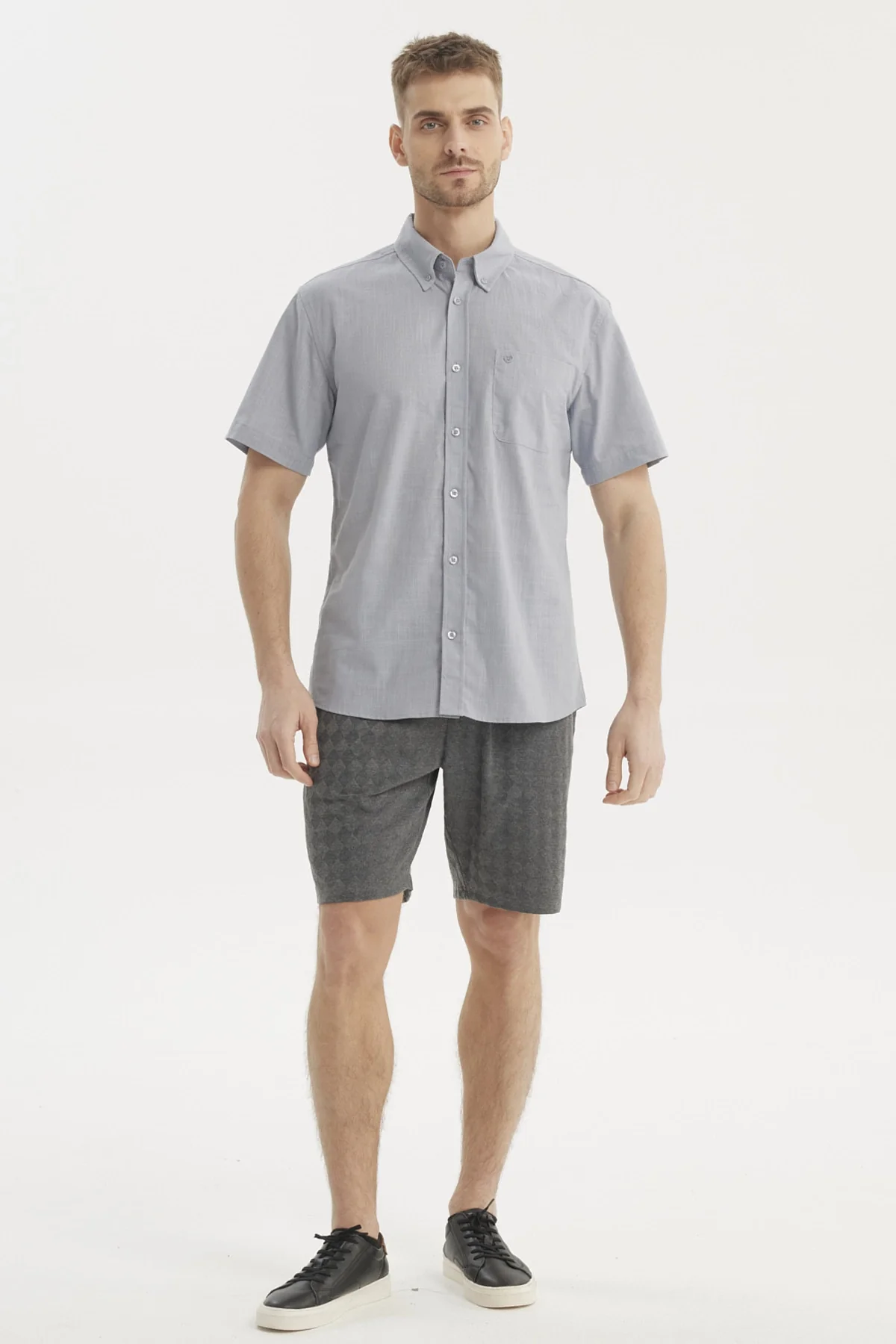 Camisa Hombre Cuello Camisero Azul - Image 4