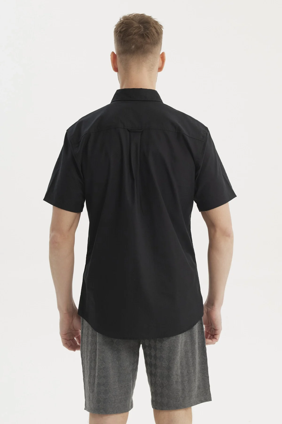 Camisa Hombre Cuello Camisero Negro - Image 3