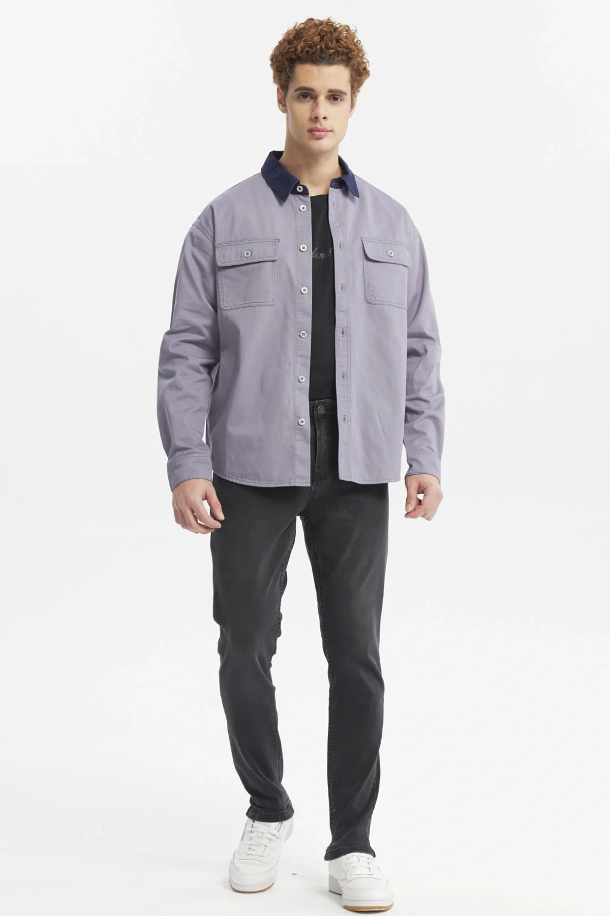 Camisa Hombre Cuello Contraste Azul - Image 4