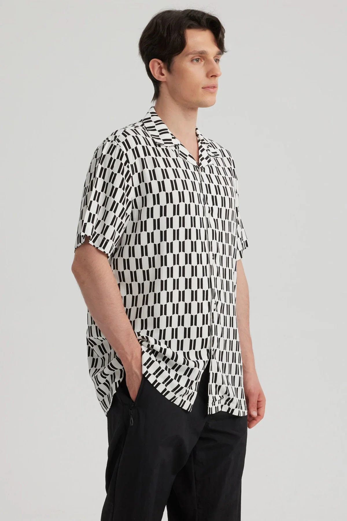 Camisa Hombre Cuello Cubano Rapport Blanco - Image 2