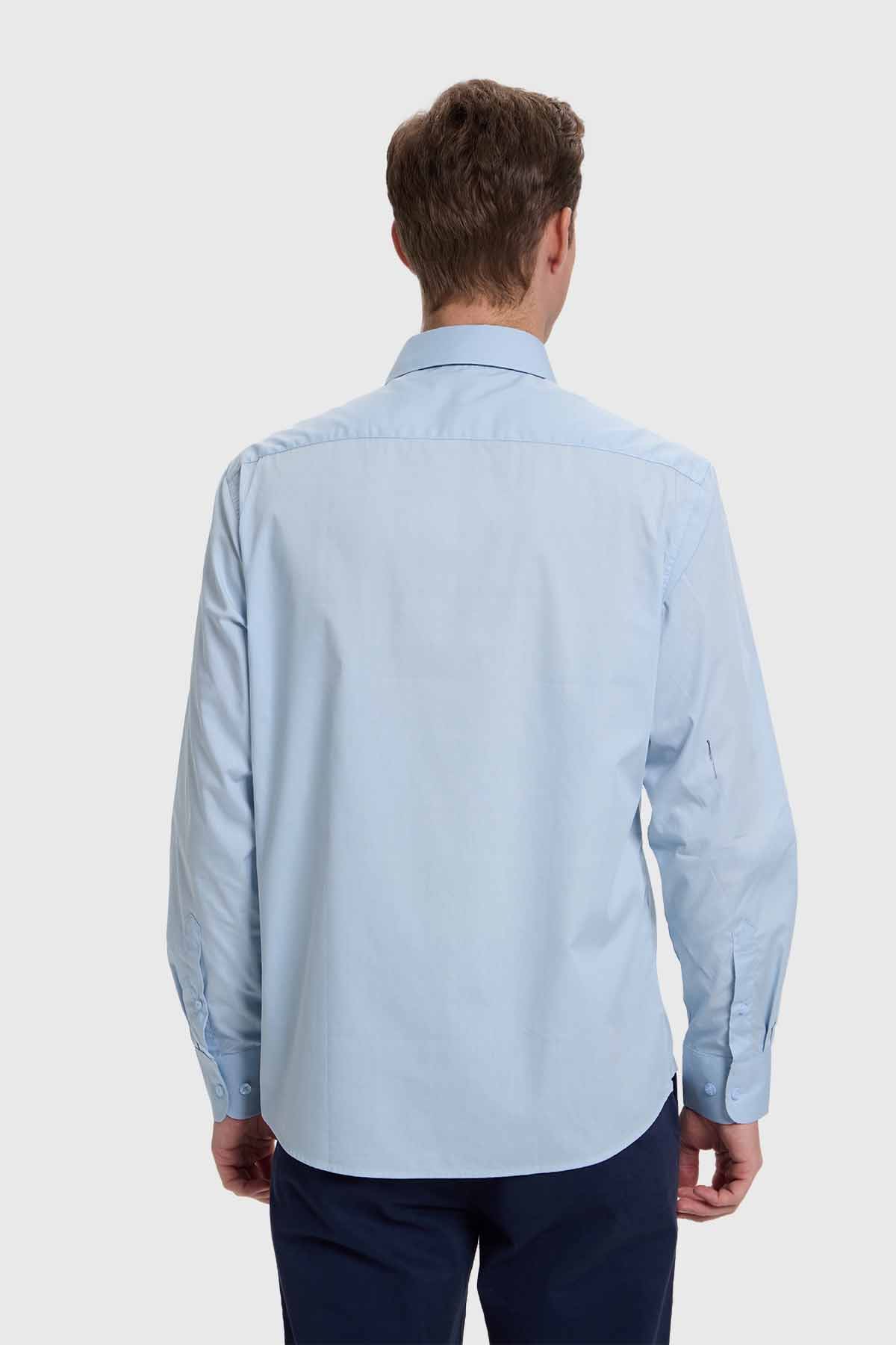 Camisa Hombre Cuello Italiano Celeste - Image 3