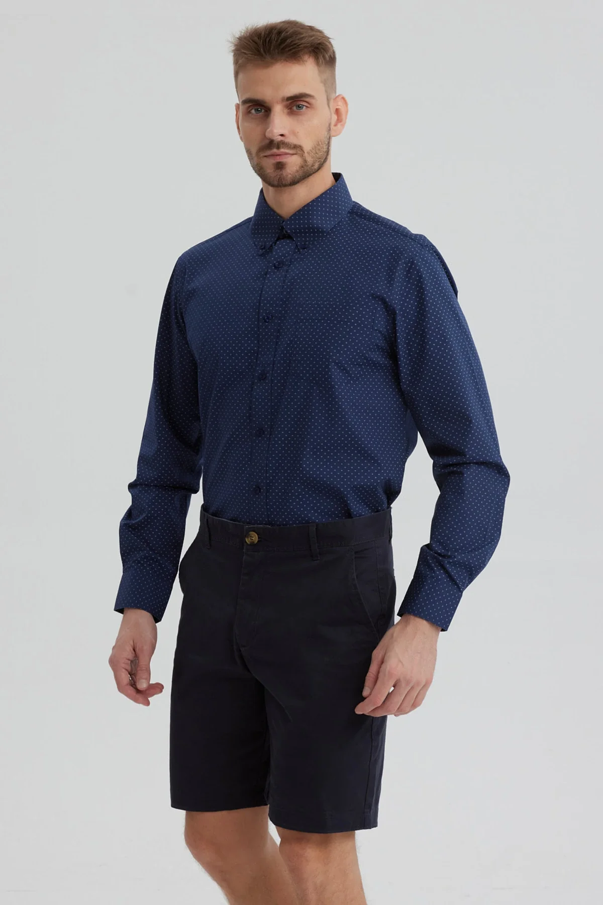 Camisa Hombre Fantasía Azul Marino - Image 2