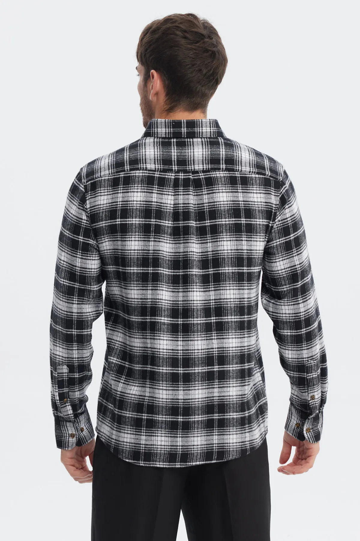 Camisa Hombre Franela Básica Negro - Image 3