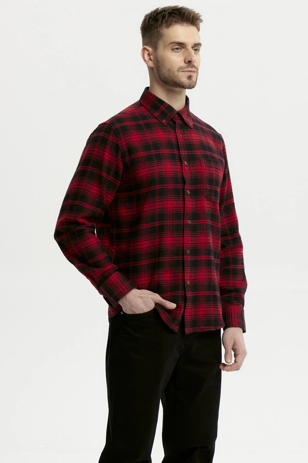 Camisa Hombre Franela Básica Rojo - Image 2