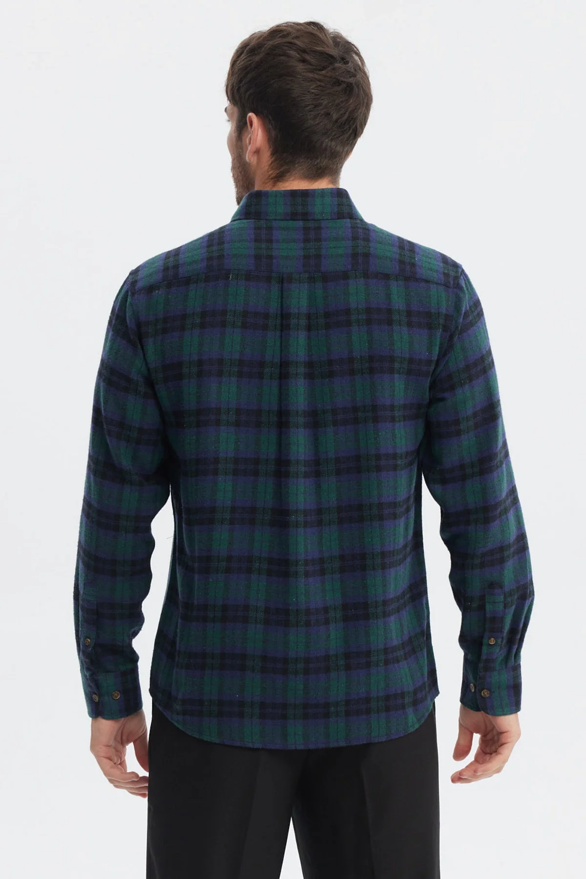 Camisa Hombre Franela Básica Verde Oscuro - Image 3