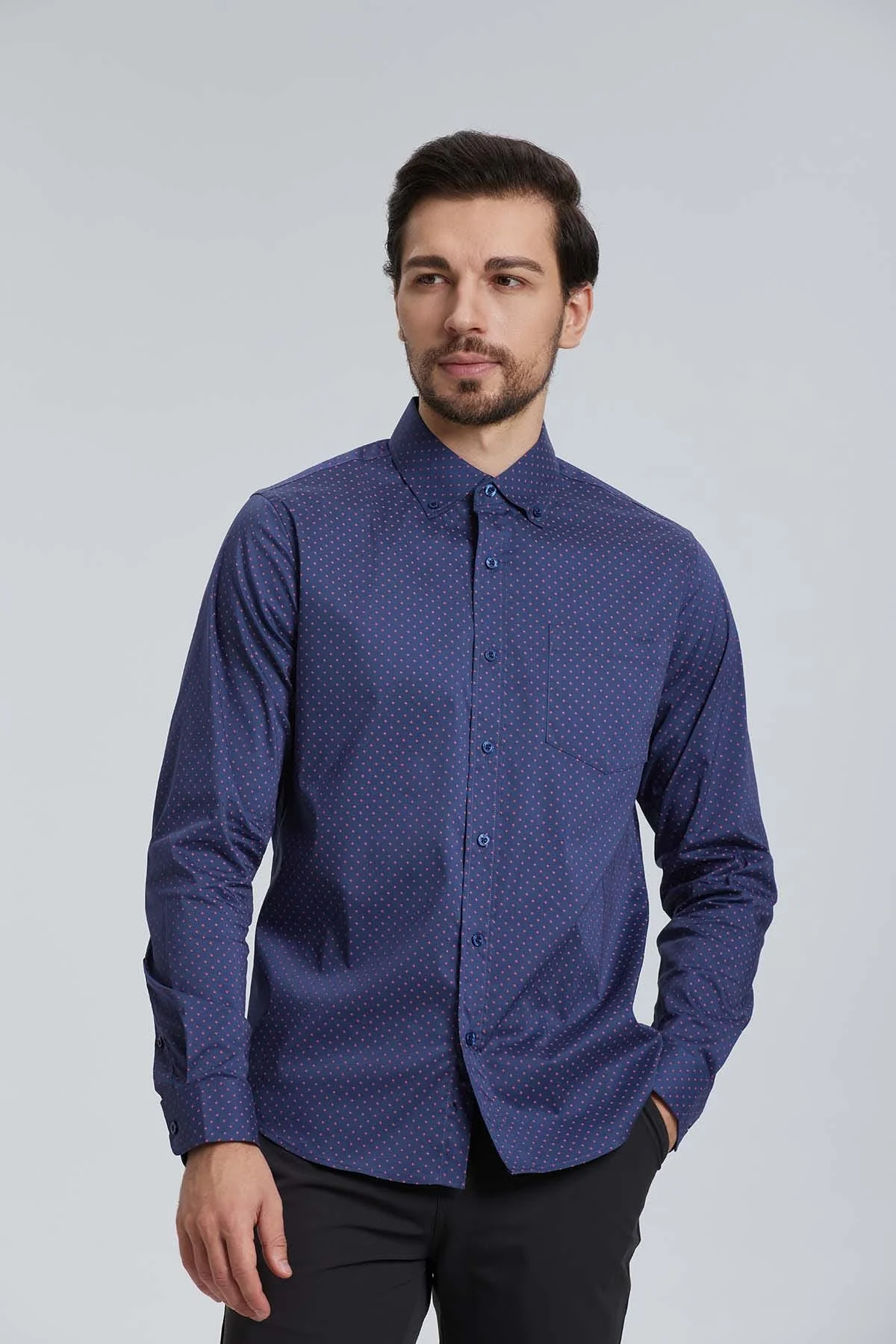 Camisa Hombre Print Azul - Image 4