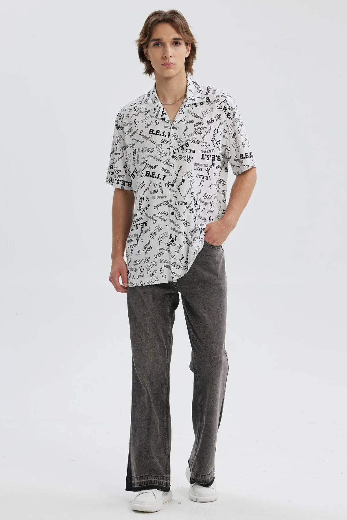 Camisa Hombre Full Print Blanco - Image 4