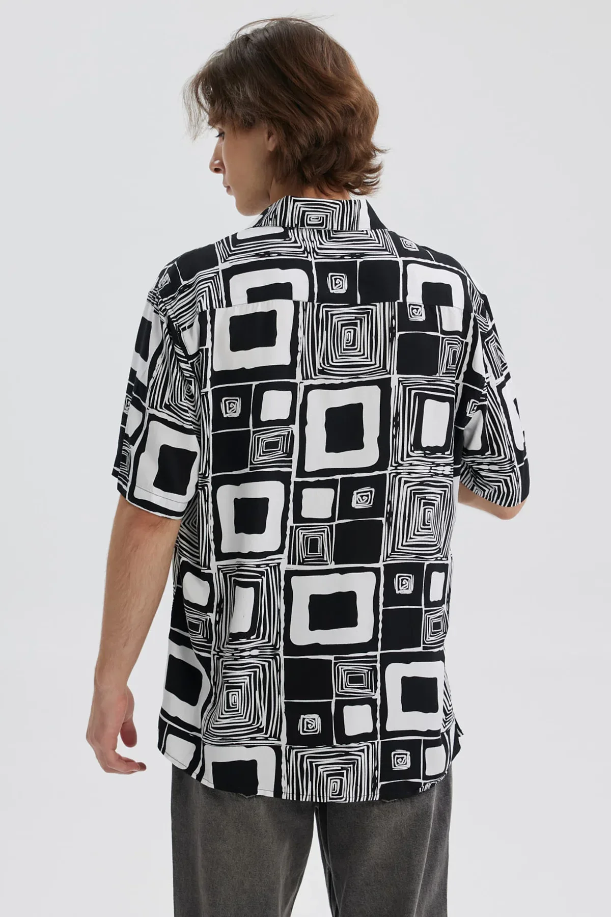 Camisa Hombre Full Print Negro - Image 3