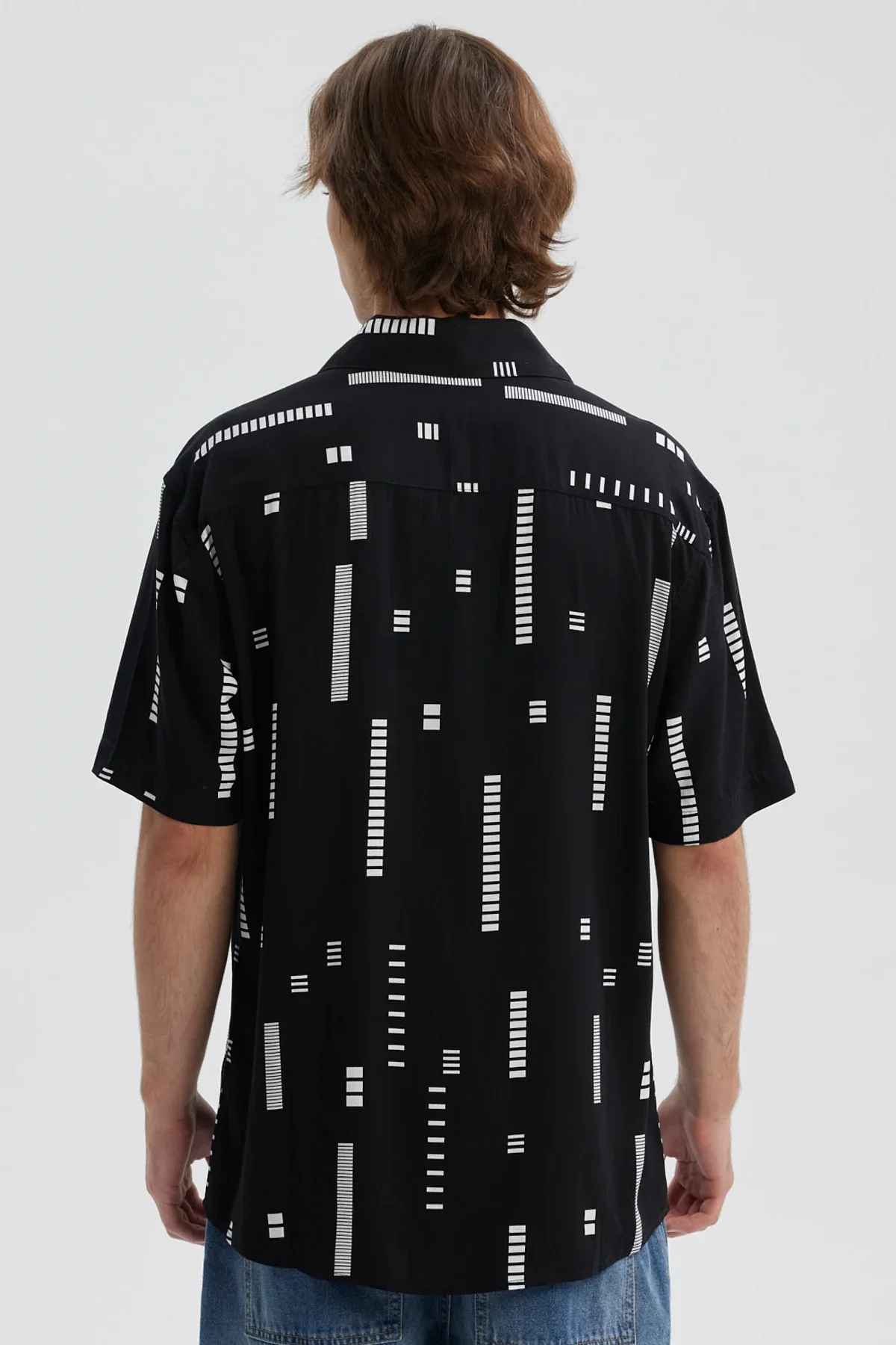 Camisa Hombre Full Print Negro - Image 3