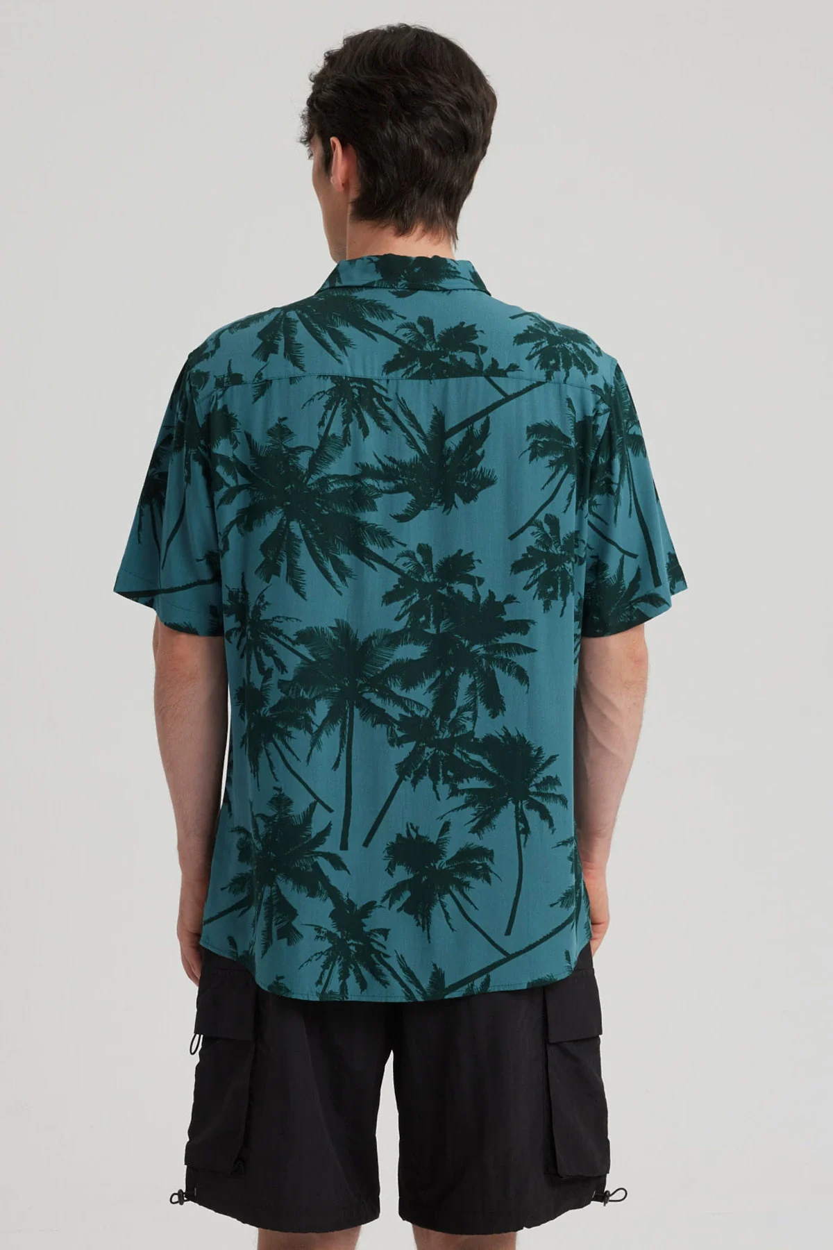 Camisa Hombre Full Print Verde Oscuro - Image 3