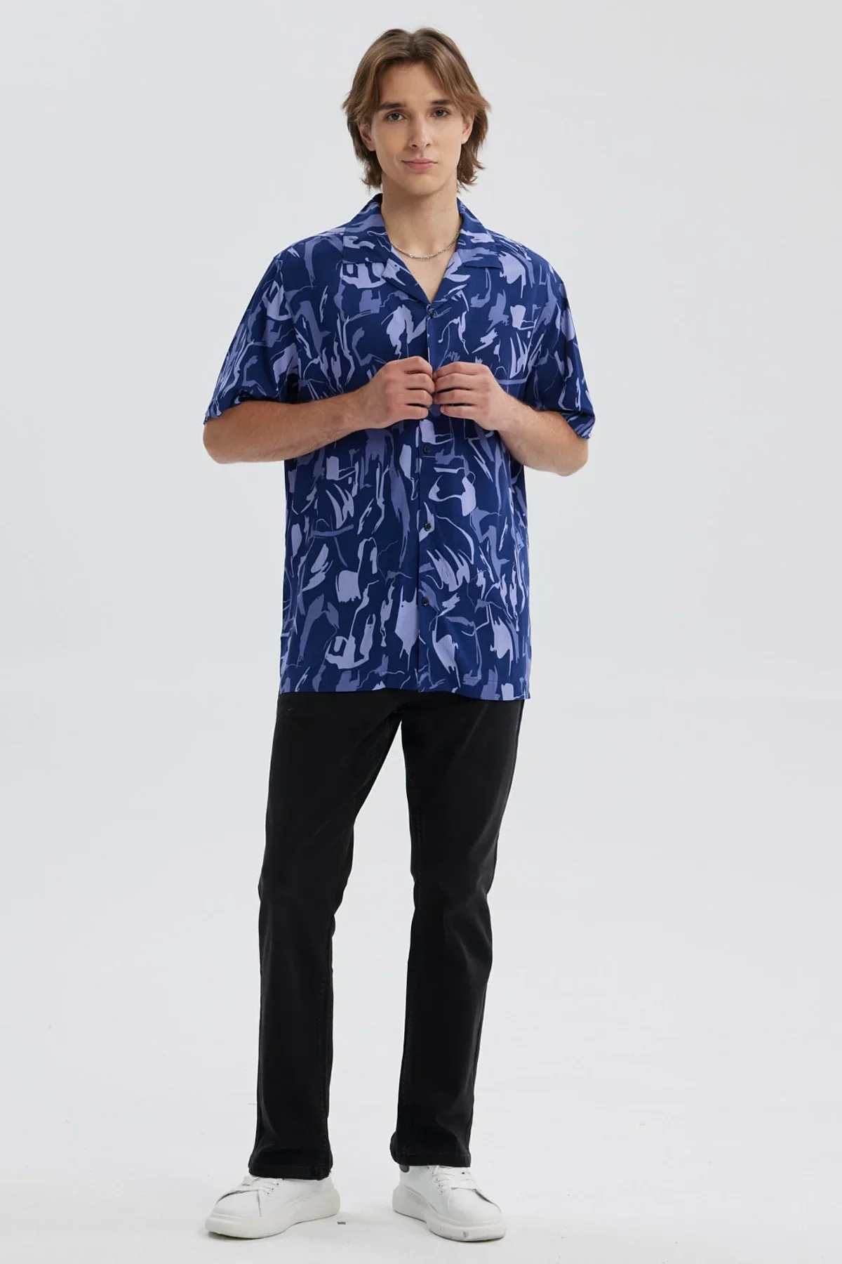 Camisa Hombre Full Rapport Azul Marino - Image 4