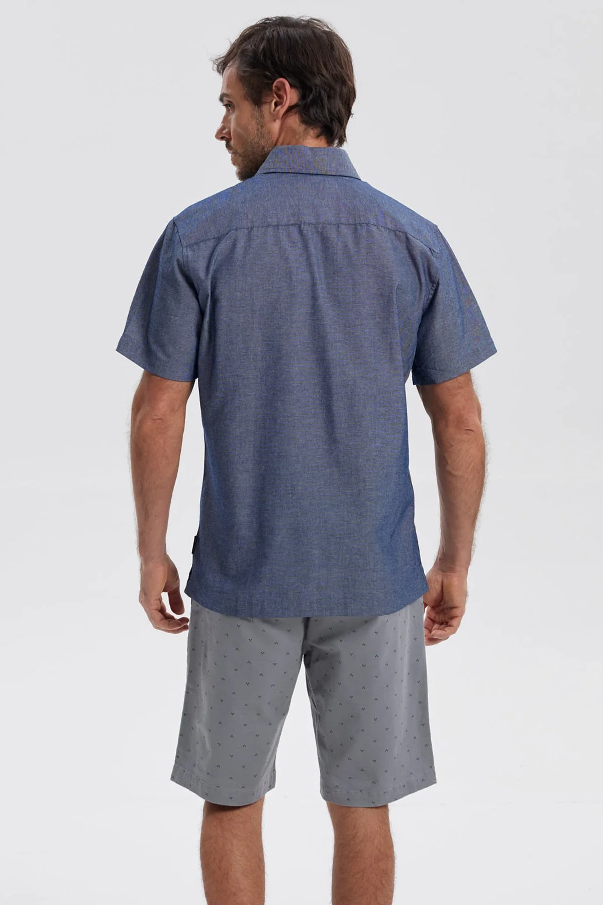 Camisa Hombre Lisa Azul Denim - Image 3