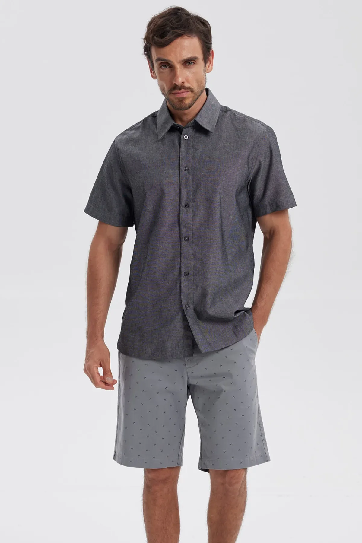 Camisa Hombre Lisa Negro