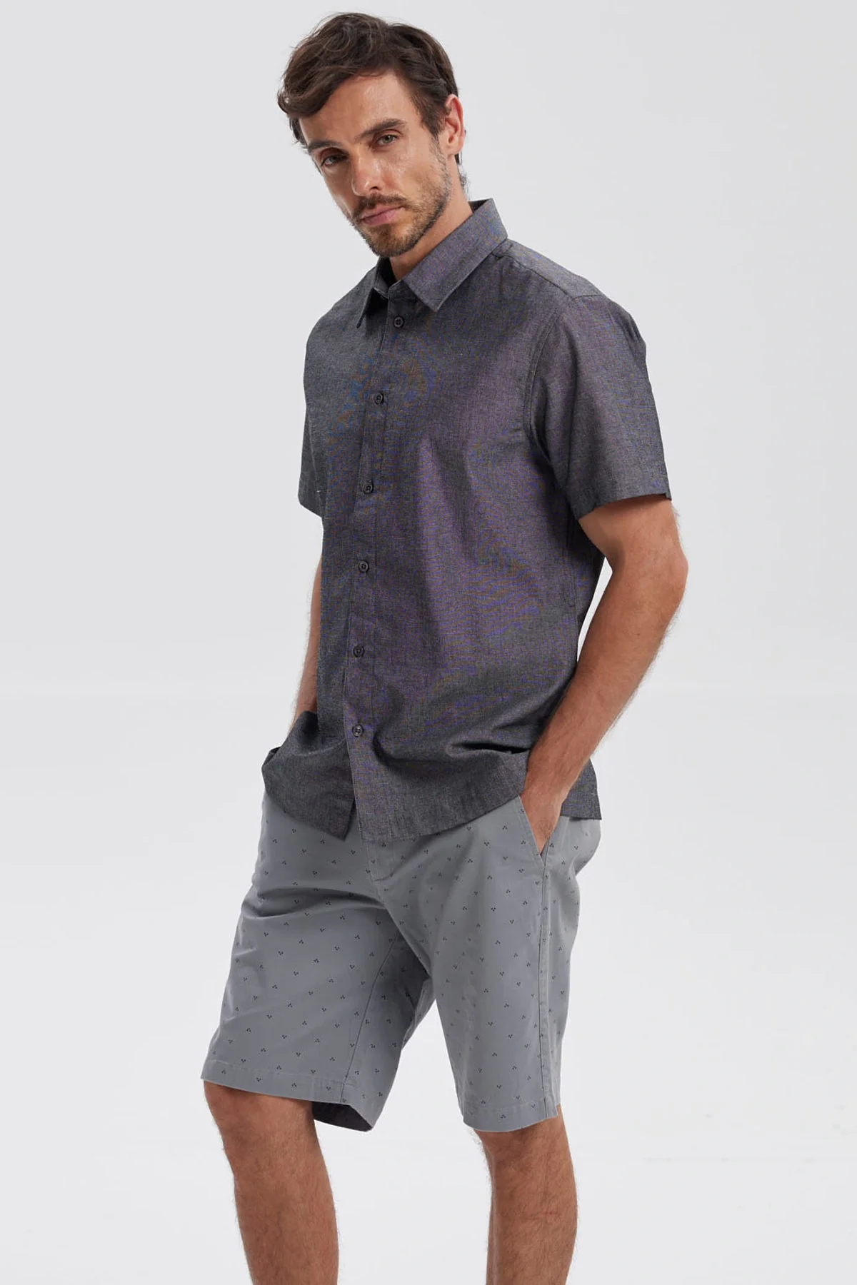 Camisa Hombre Lisa Negro - Image 2