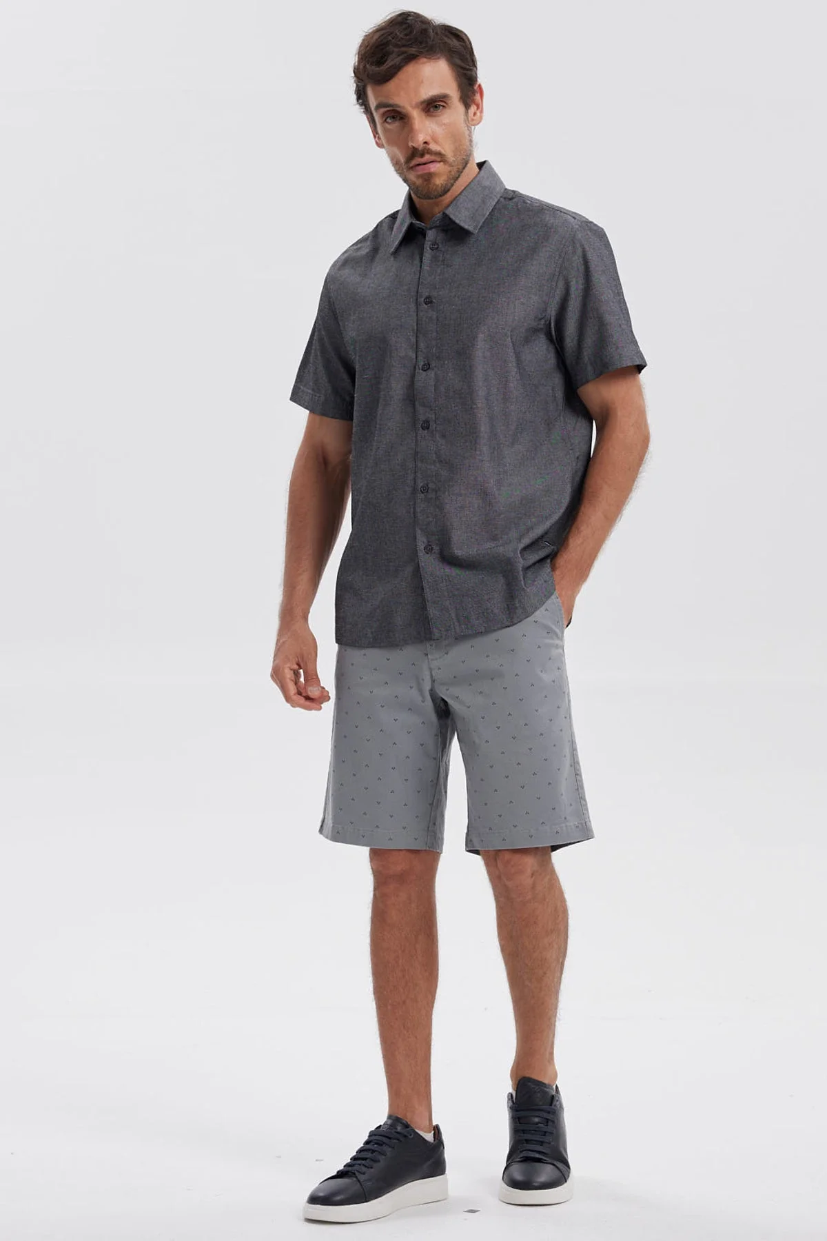 Camisa Hombre Lisa Negro - Image 4