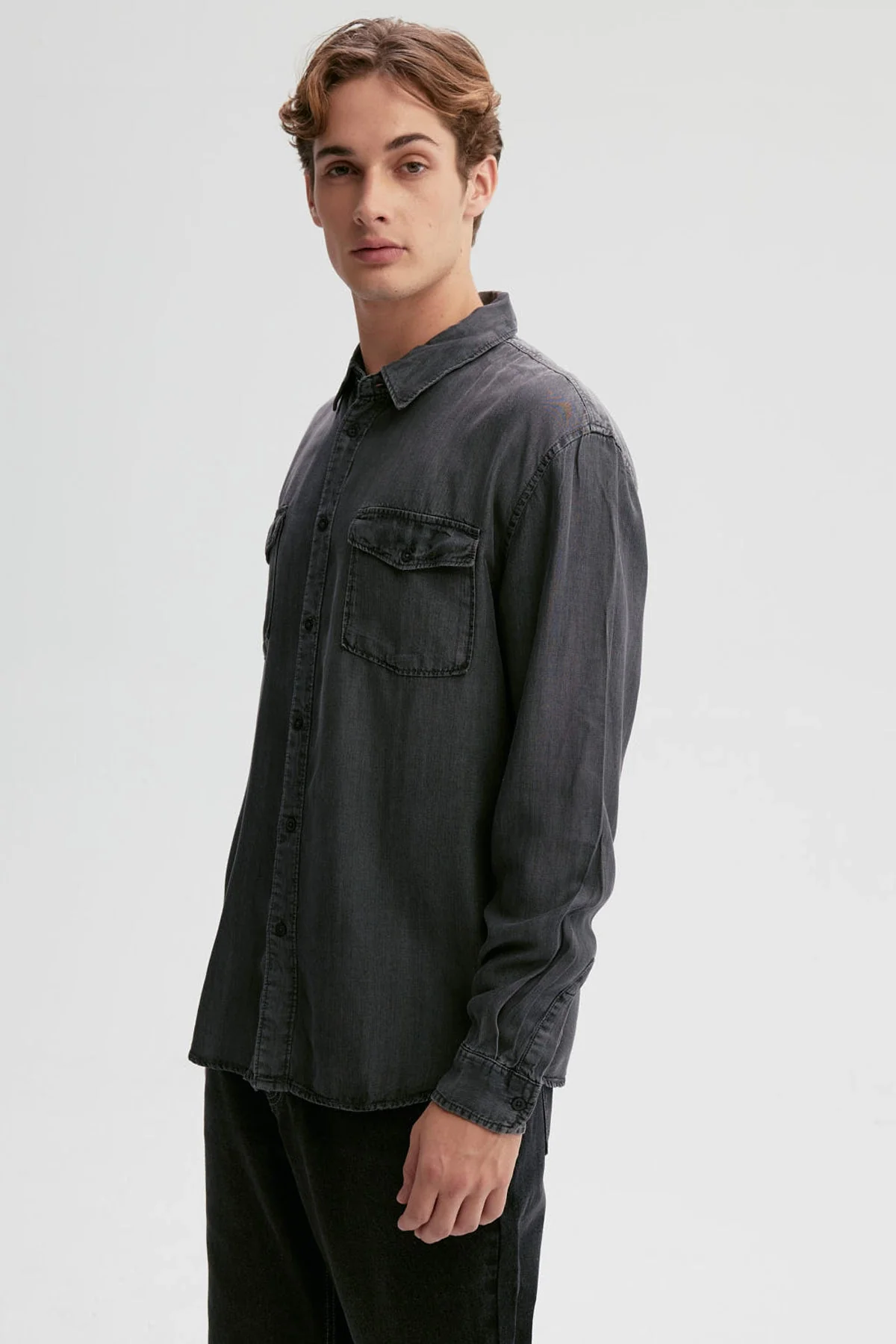 Camisa Hombre Lyocell Gris - Image 2