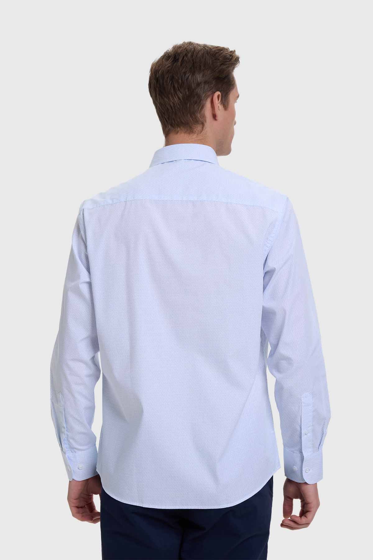 Camisa Hombre Mini Print Blanco - Image 3