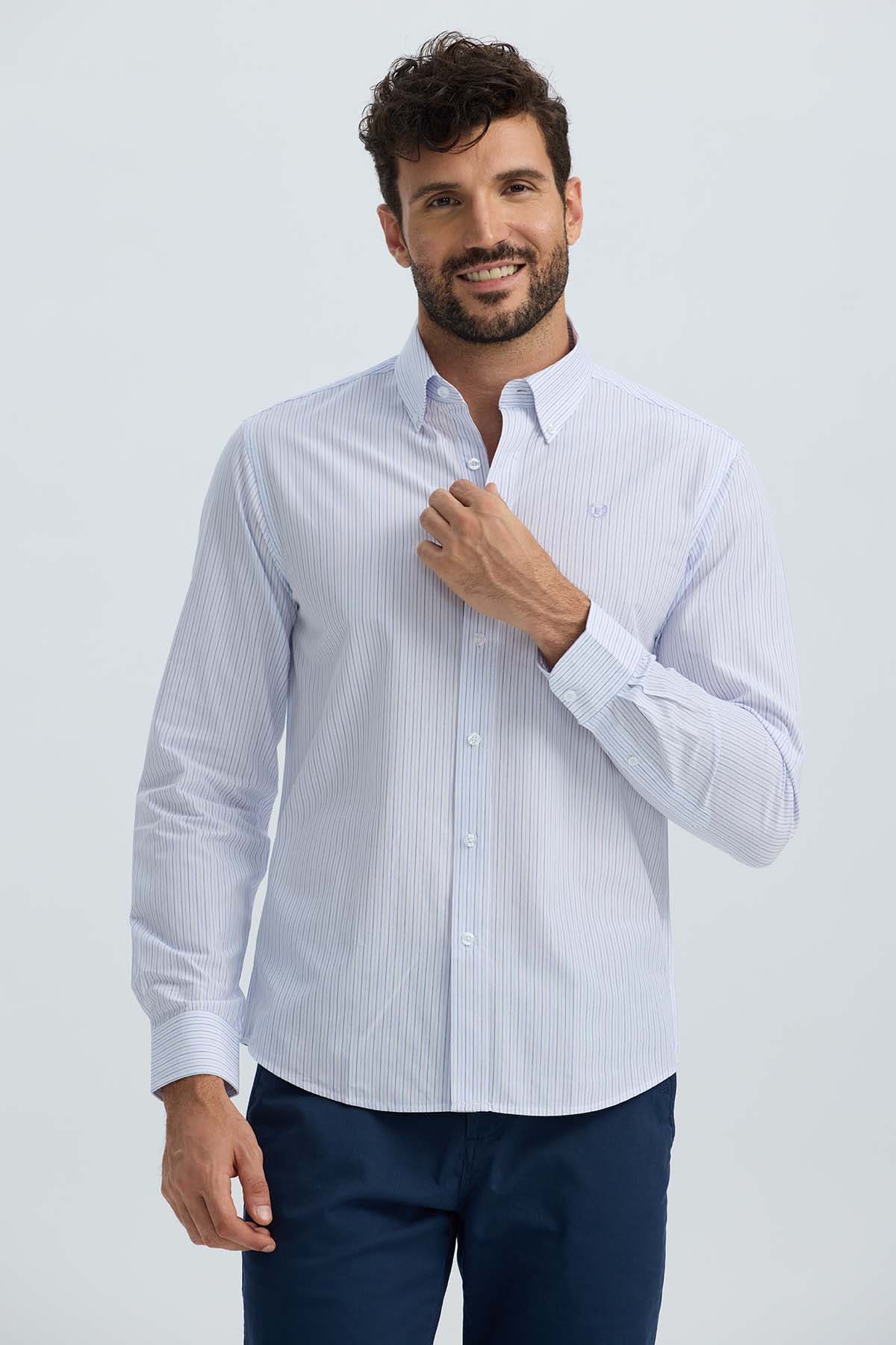 Camisa Hombre Moda Blanco