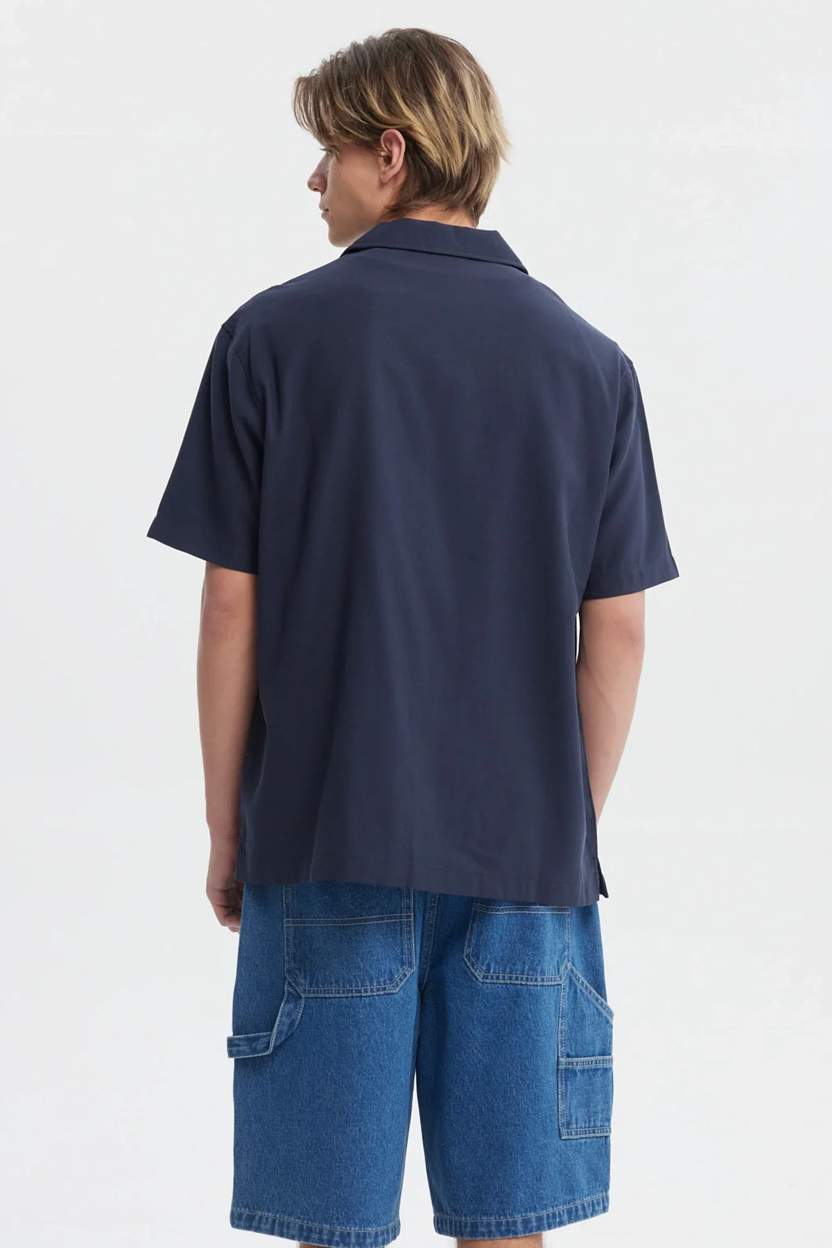 Camisa Hombre Oversize Azul - Image 3