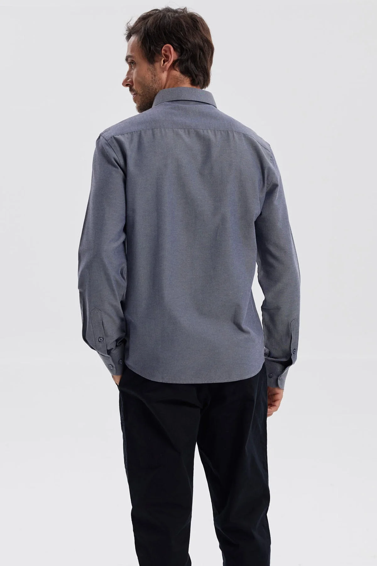 Camisa Hombre Oxford Azul - Image 3