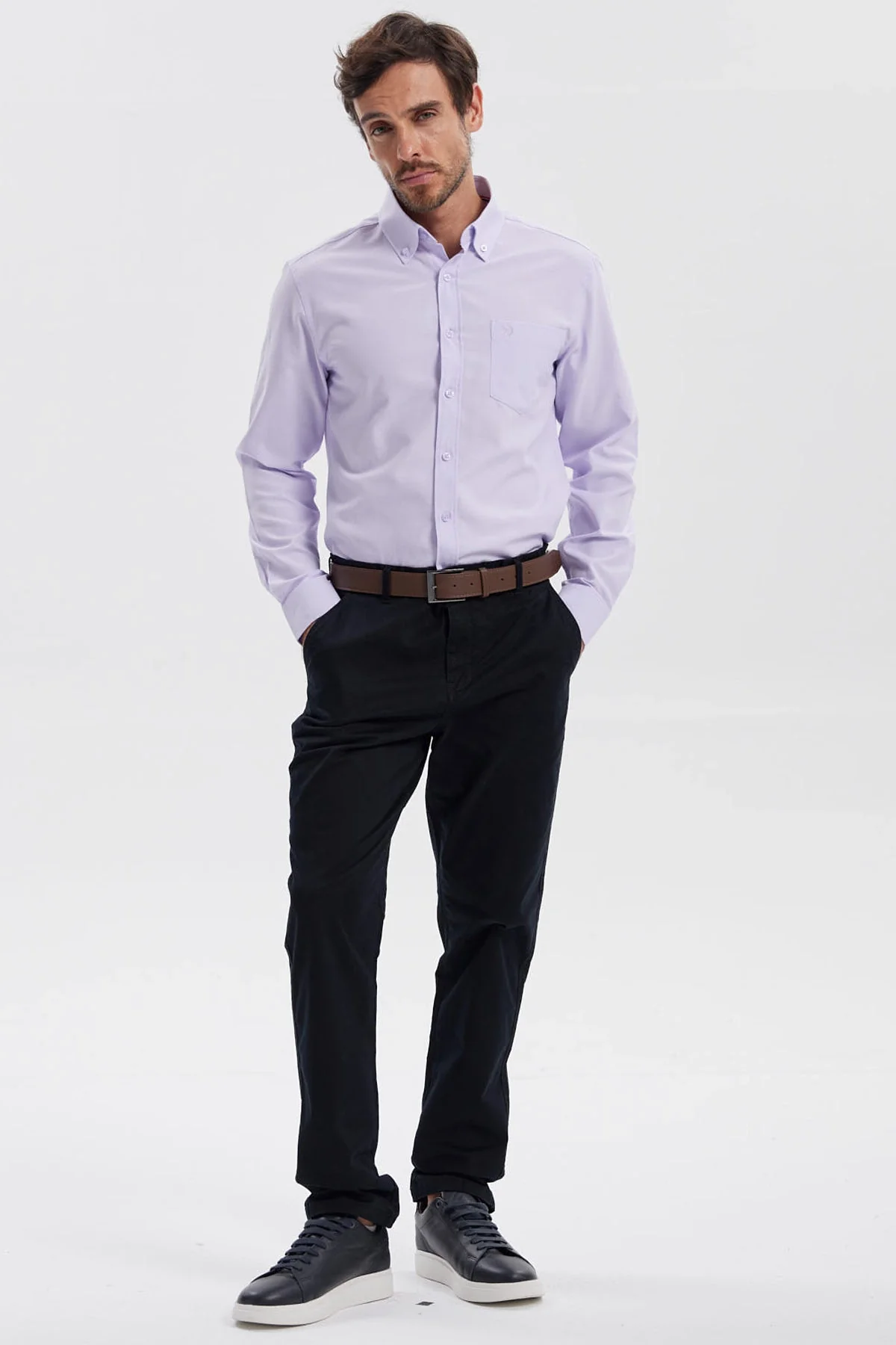 Camisa Hombre Oxford Lila - Image 4