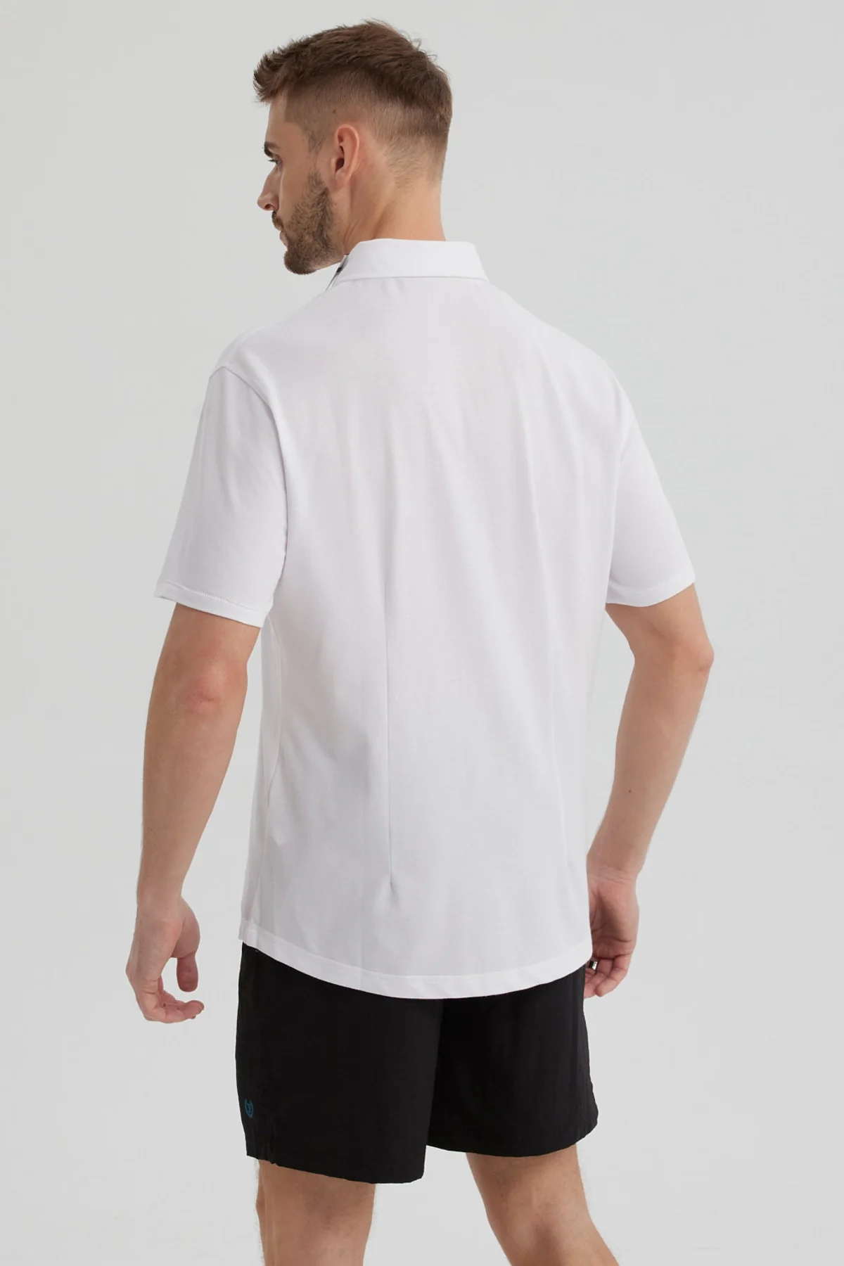 Camisa Hombre Piqué con Bolsillo Blanco - Image 3