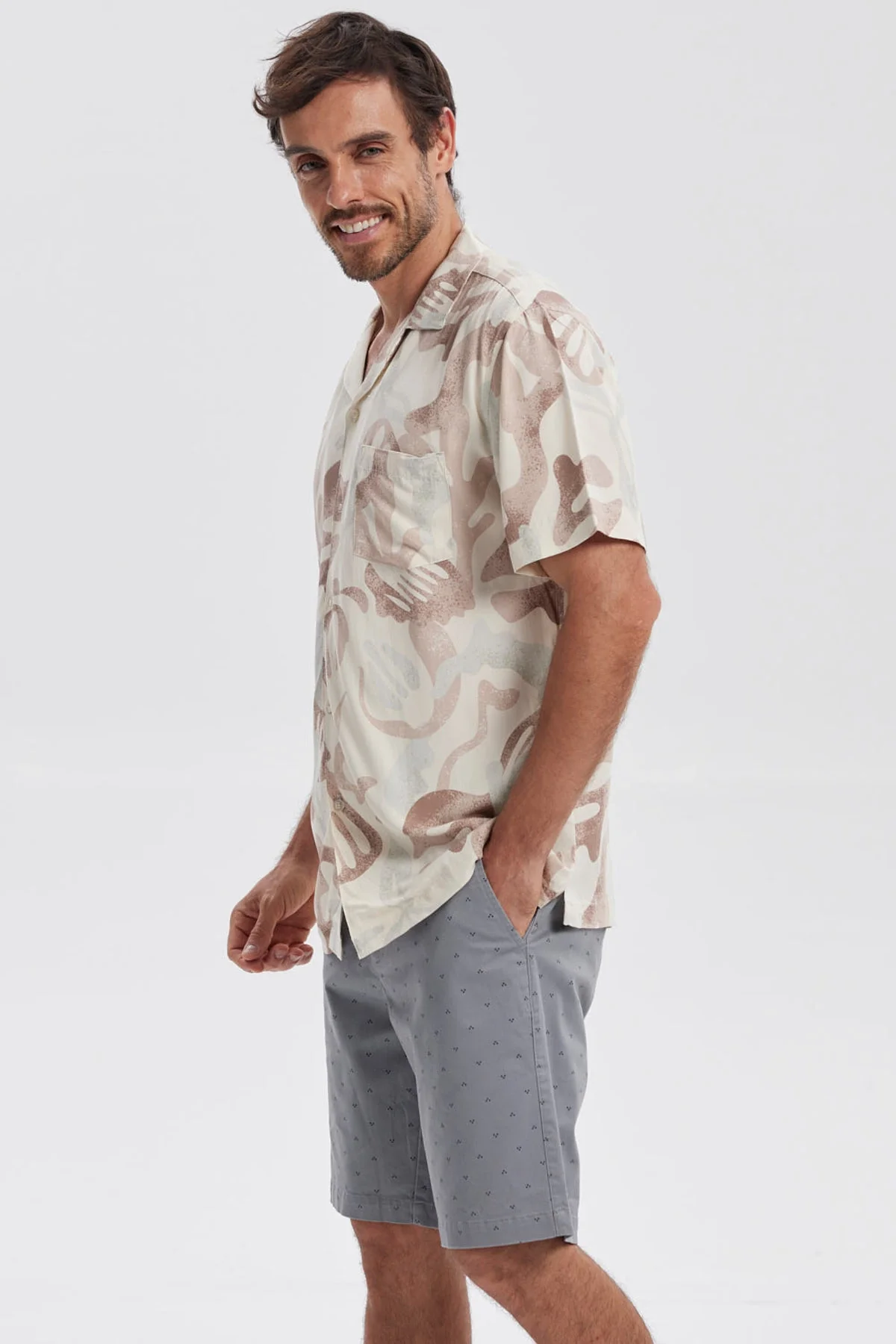 Camisa Hombre Print Blanco - Image 2