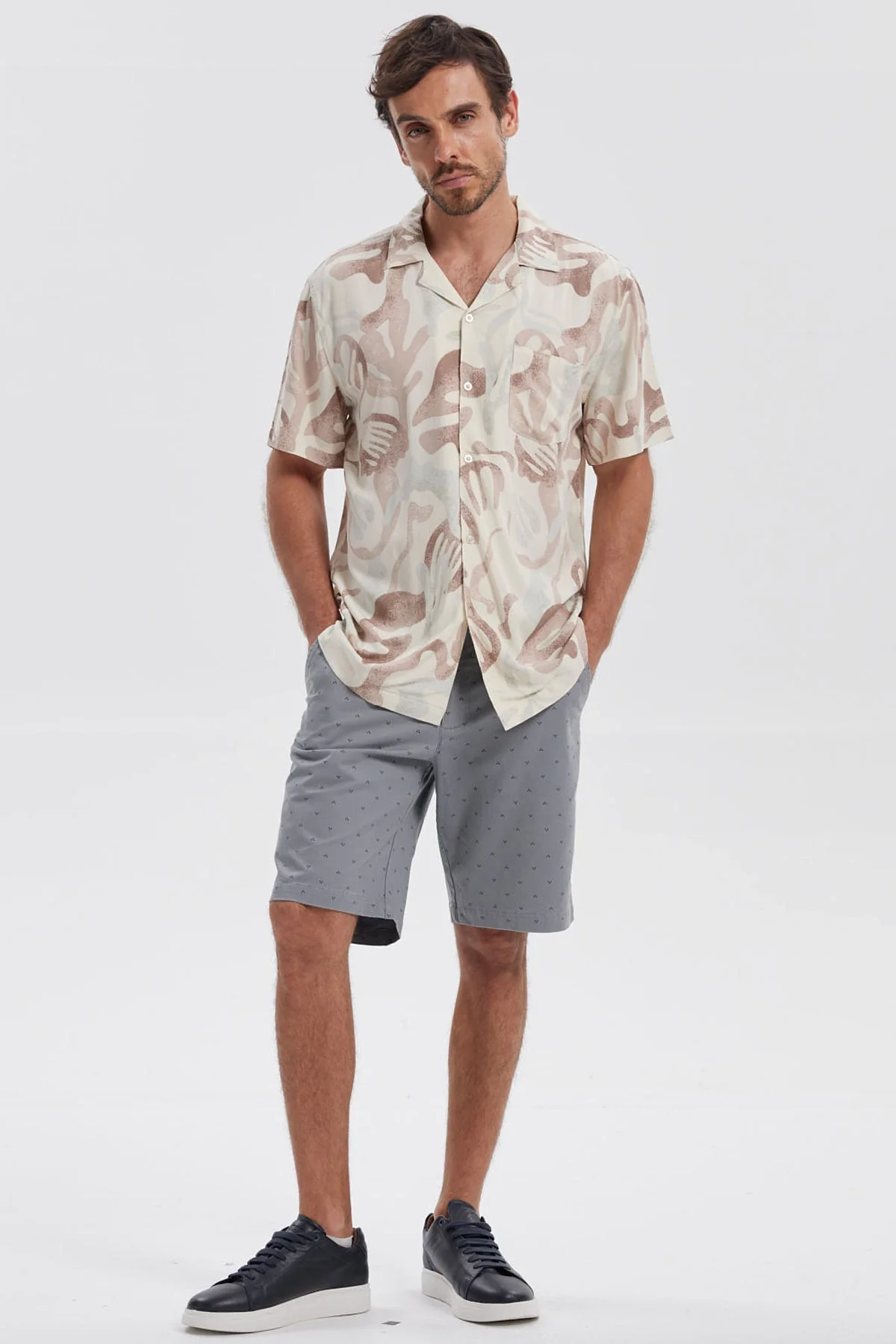 Camisa Hombre Print Blanco - Image 4