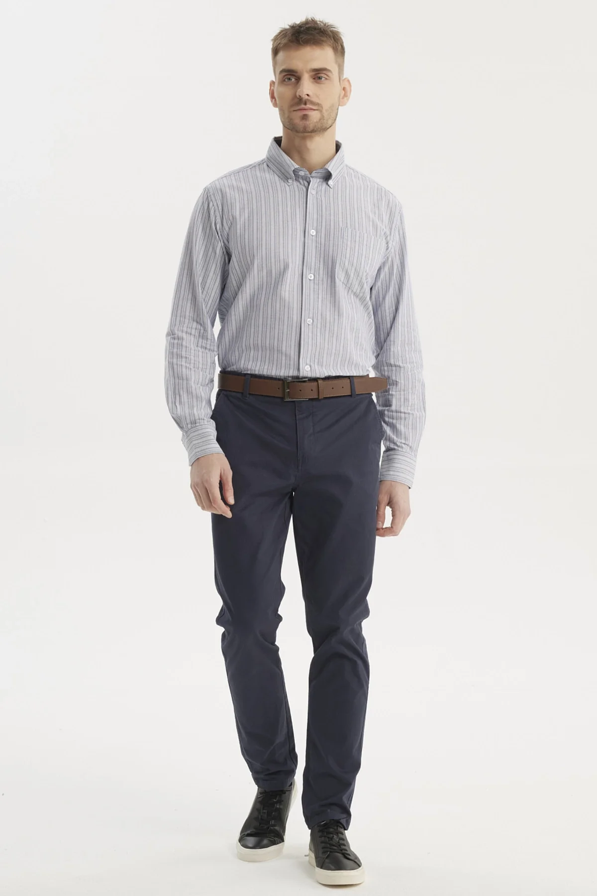 Camisa Hombre Rayas Premium Azul - Image 4