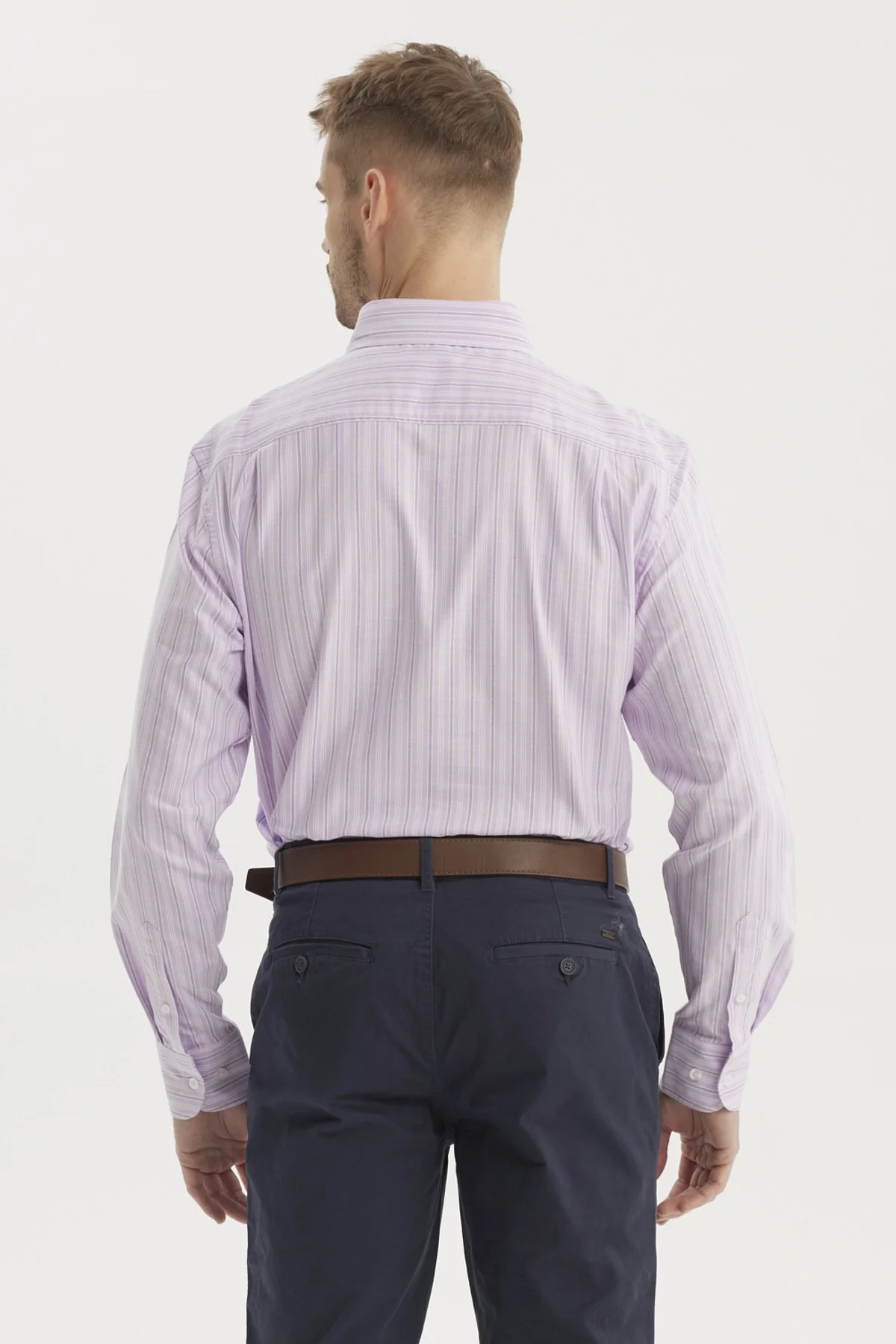 Camisa Hombre Rayas Premium Lila - Image 3