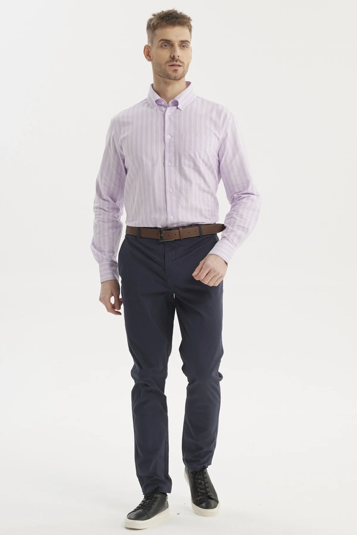 Camisa Hombre Rayas Premium Lila - Image 4