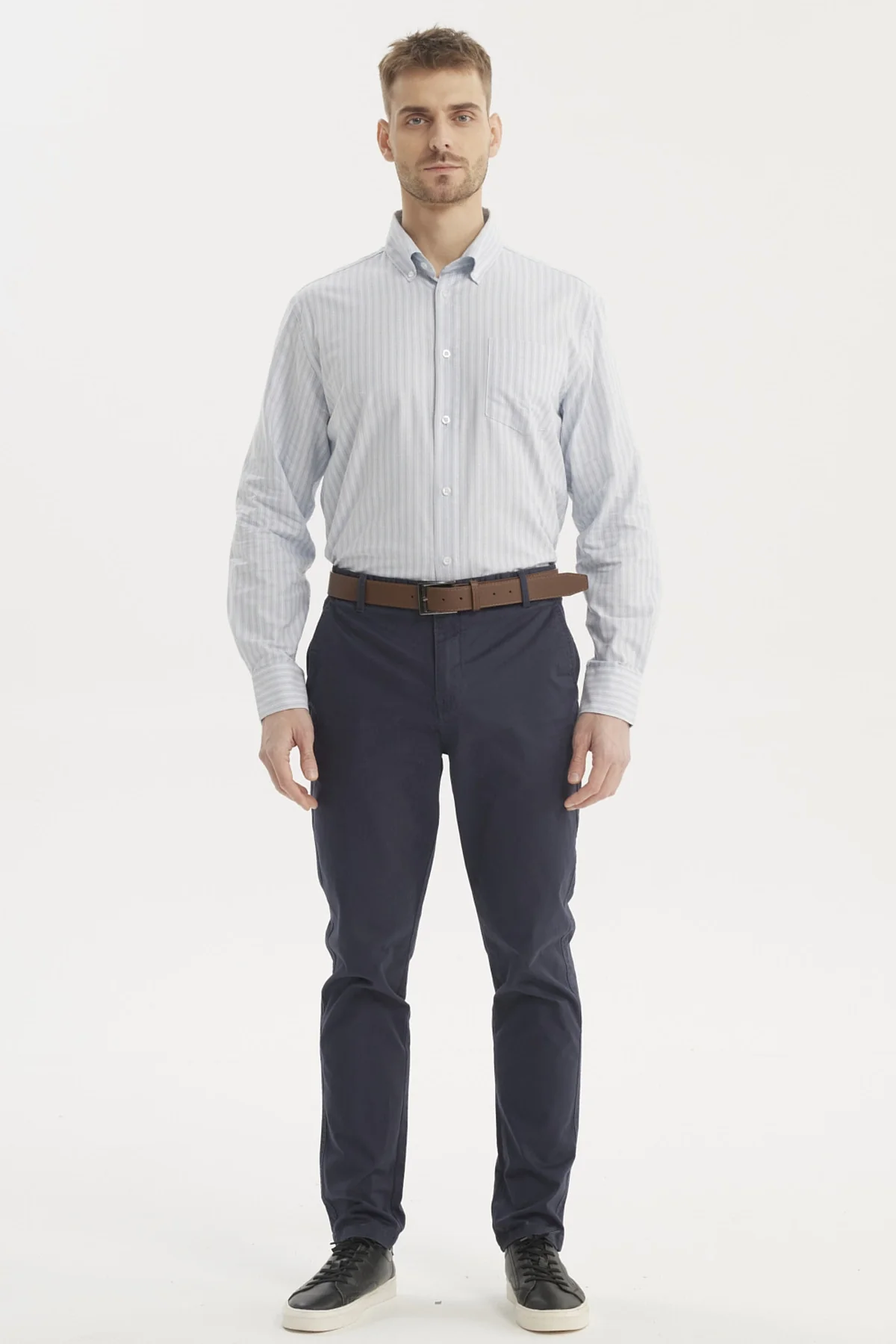 Camisa Hombre Rayas Premium Verde Claro - Image 4