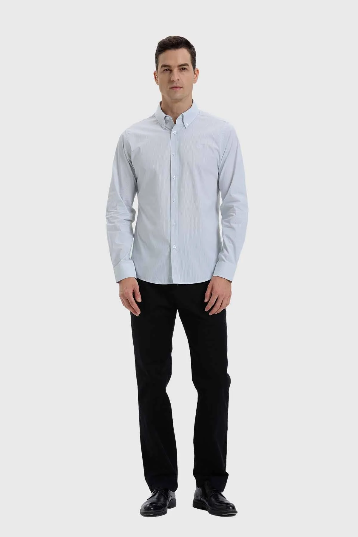Camisa Hombre Slim Fit Rayas Verde - Image 4