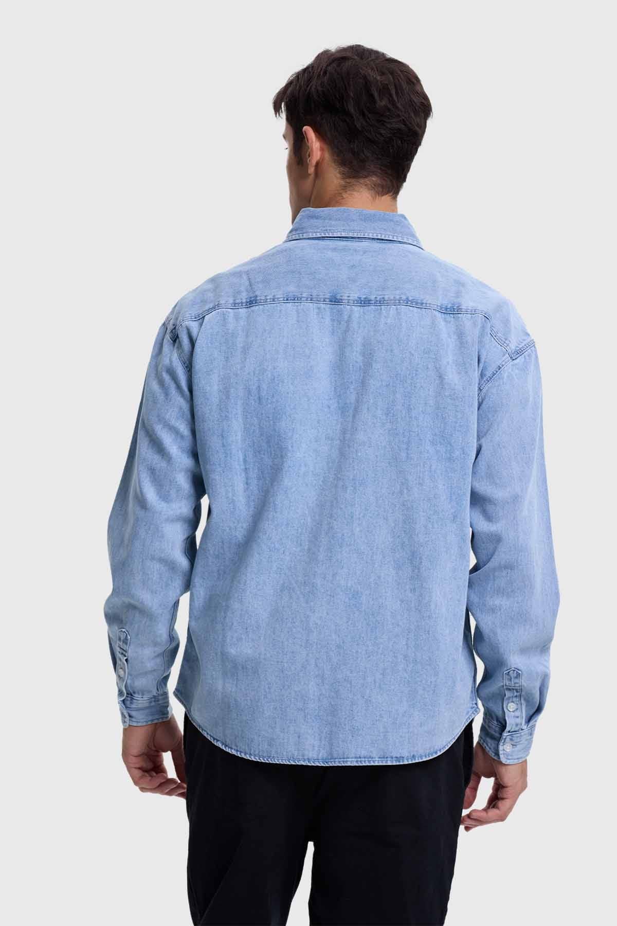 Camisa Hombre Sobrecamisa Denim Azul - Image 3