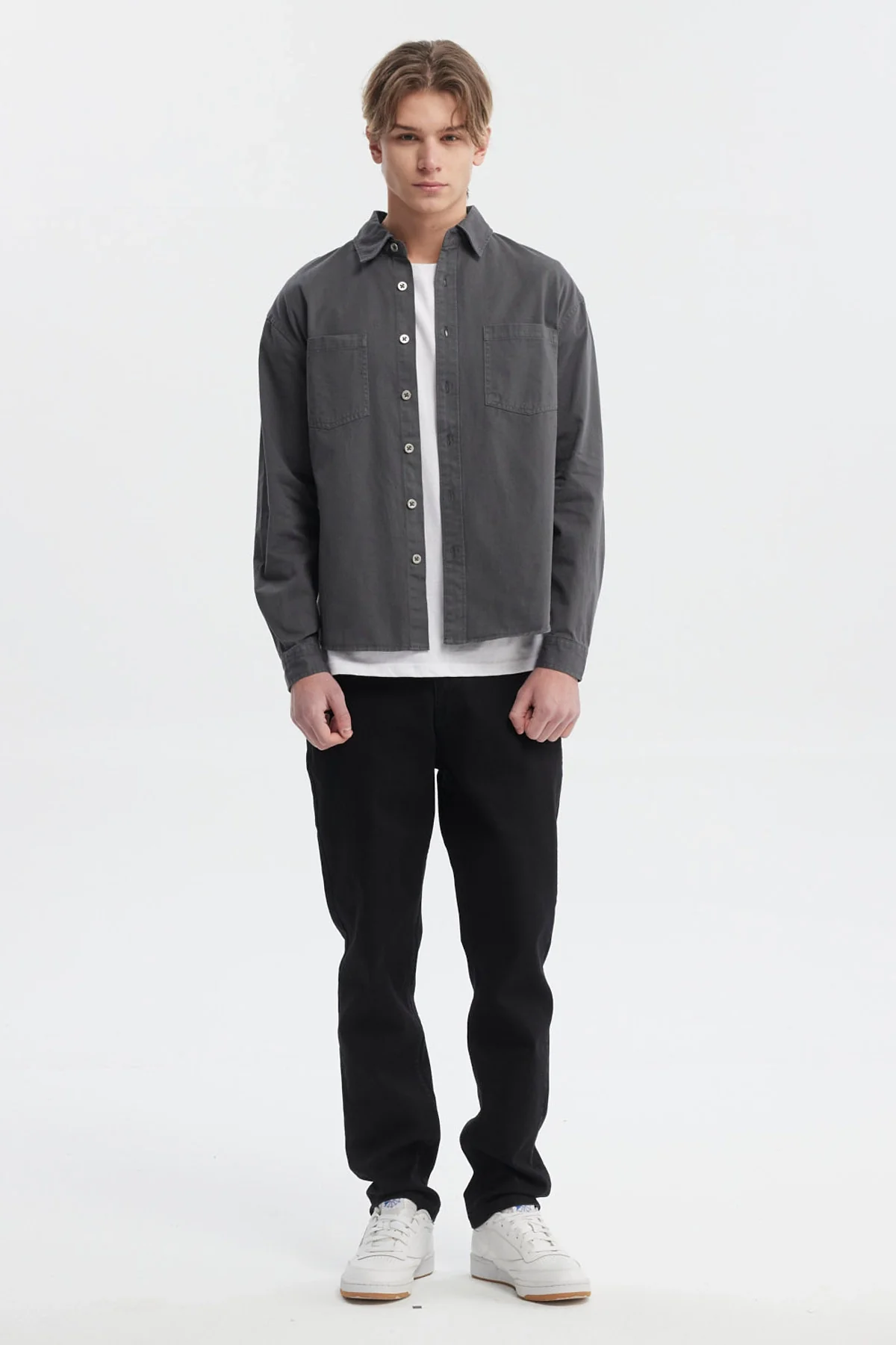 Camisa Hombre Sobrecamisa Gris - Image 4